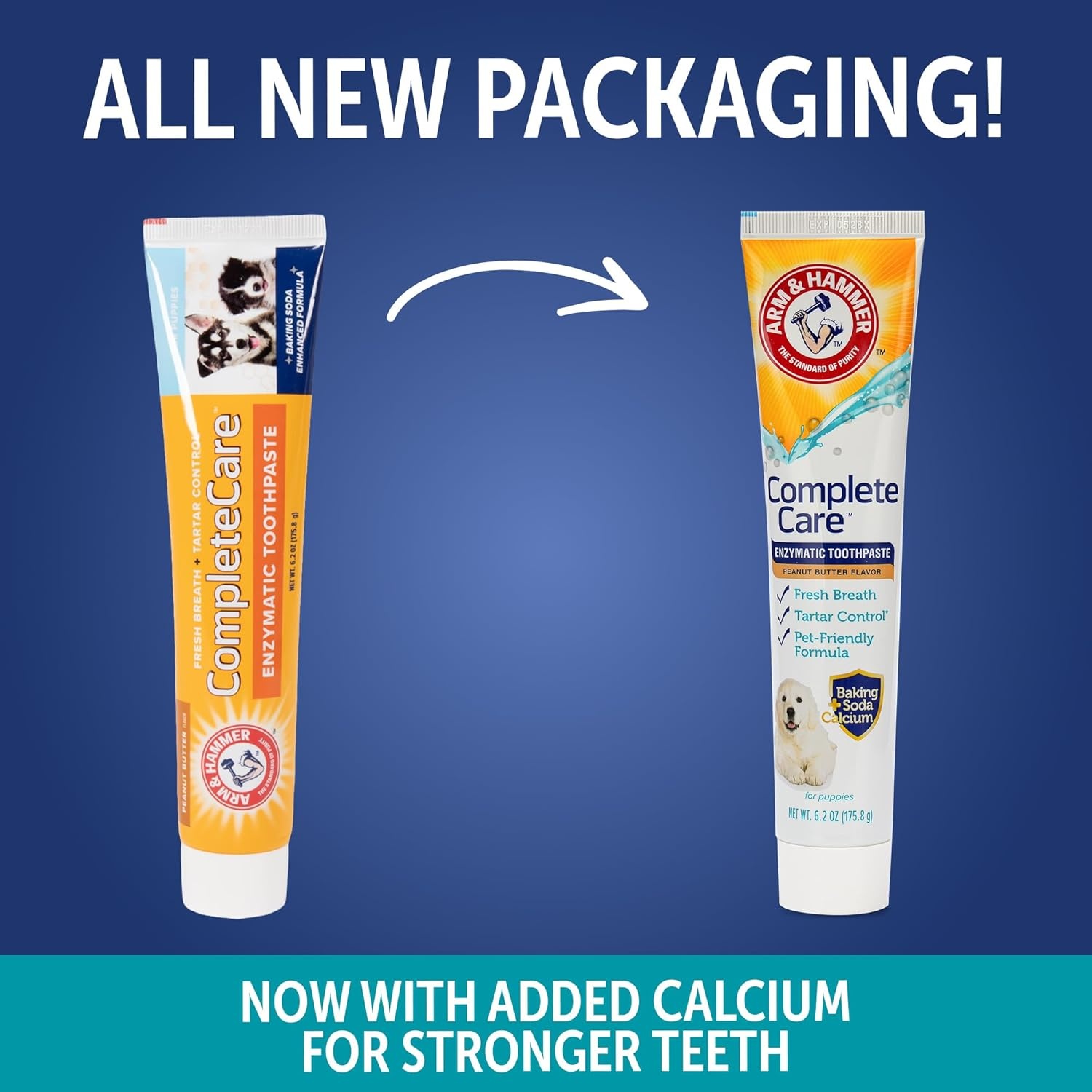 image:imageArm amp Hammer Complete Care Enzymatic Dog Toothpaste Peanut Butter Flavor Baking Soda and Calcium Enzymatic Tartar Control Formula NonToxic Fluoride Free 62 OzPeanut Butter