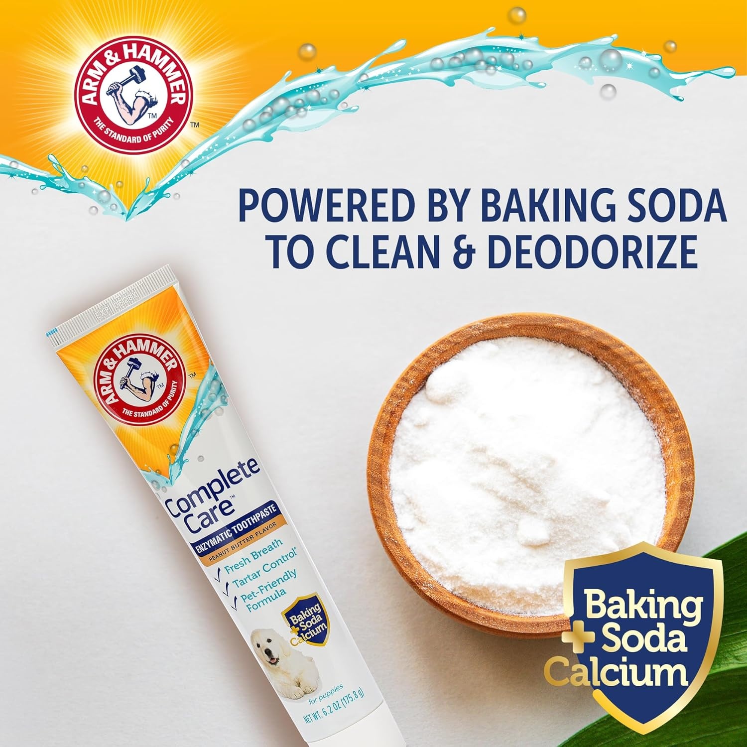 image:imageArm amp Hammer Complete Care Enzymatic Dog Toothpaste Peanut Butter Flavor Baking Soda and Calcium Enzymatic Tartar Control Formula NonToxic Fluoride Free 62 OzPeanut Butter