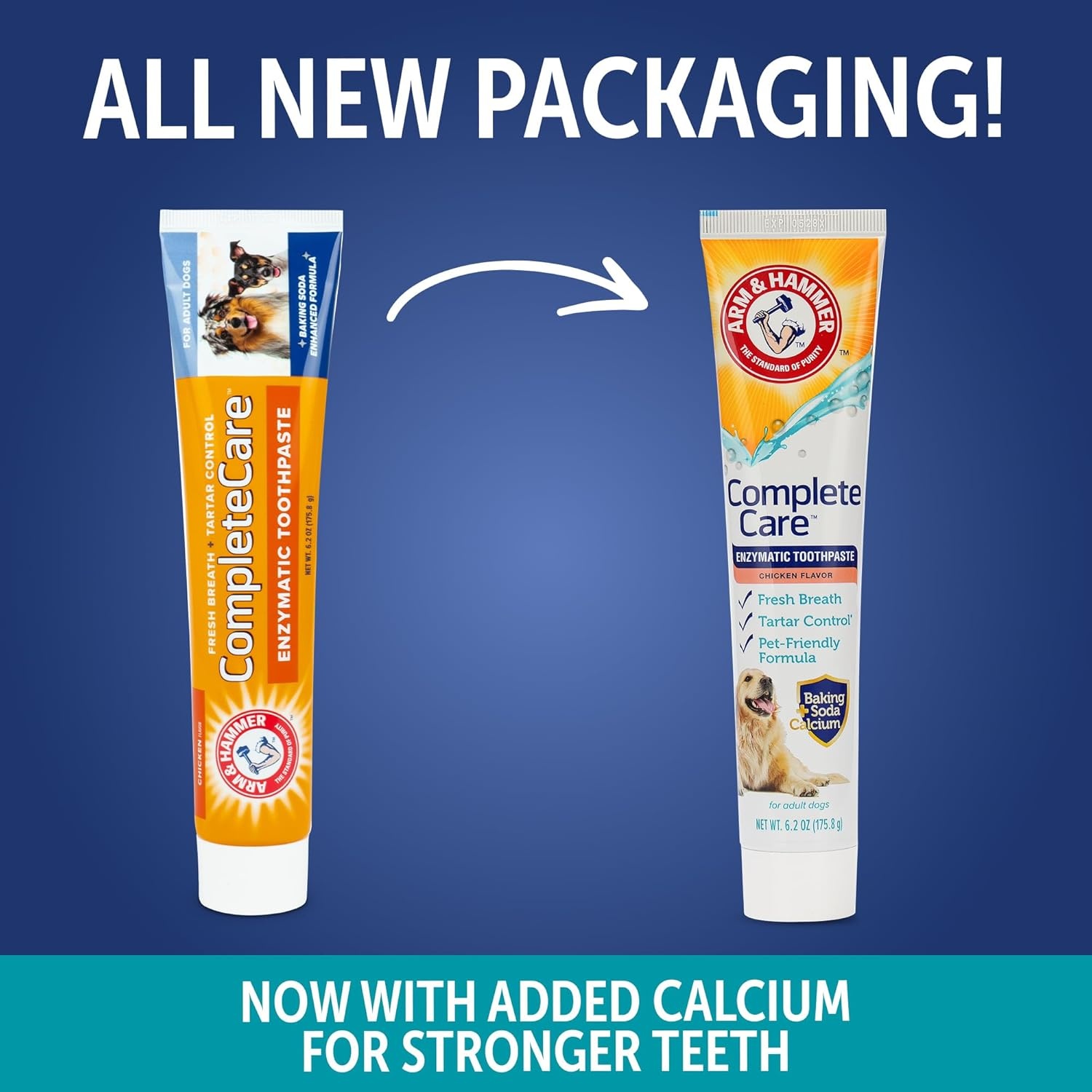 image:imageArm amp Hammer Complete Care Enzymatic Dog Toothpaste with Baking Soda and Calcium FluorideFree Chicken Flavor for Plaque Tartar and Fresh Breath 62 Oz Value SizeChicken