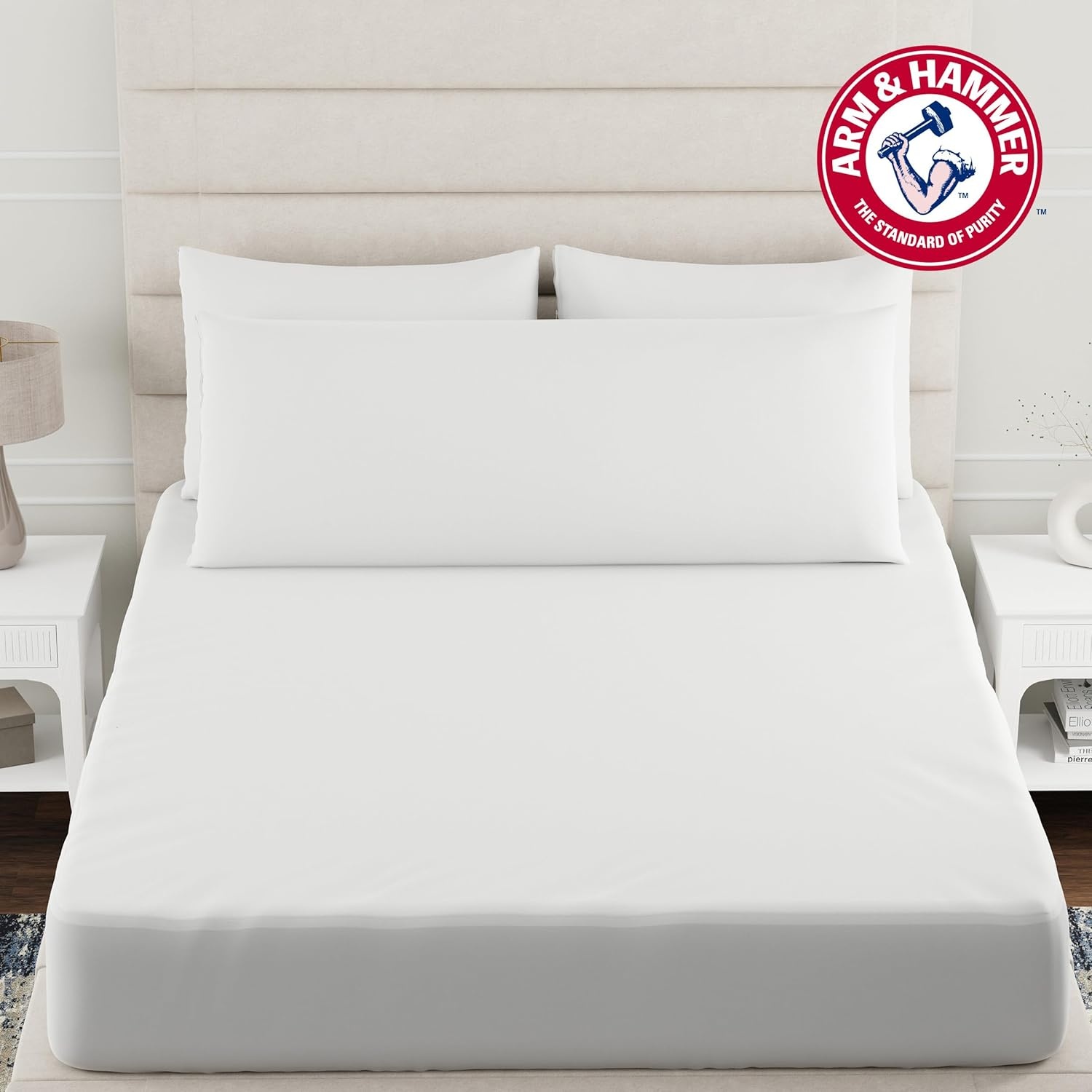 image:imageArm amp Hammer Cooling Comfort Zippered Pillow Protector 2Pack StandardQueenBody Pillow