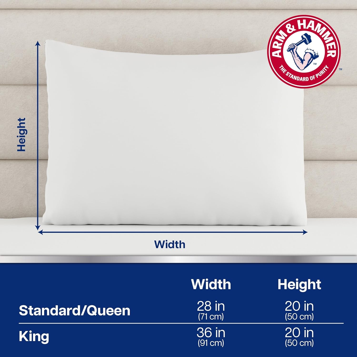 image:imageArm amp Hammer Cooling Comfort Zippered Pillow Protector 2Pack StandardQueenStandardQueen