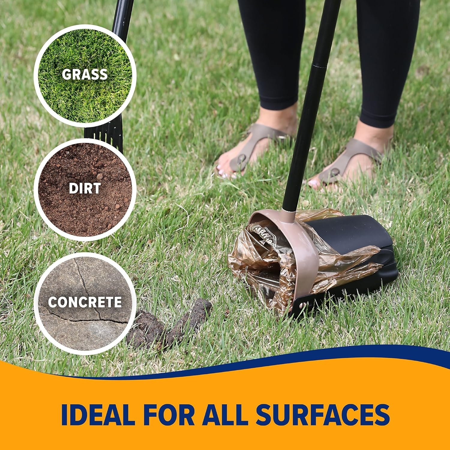 image:imageArm amp Hammer Dog Pooper Scooper Swivel Bin amp Rake Poop Scoop for Dogs Black 2 Heavy Duty Scented Waste Bags IncludedOne Size