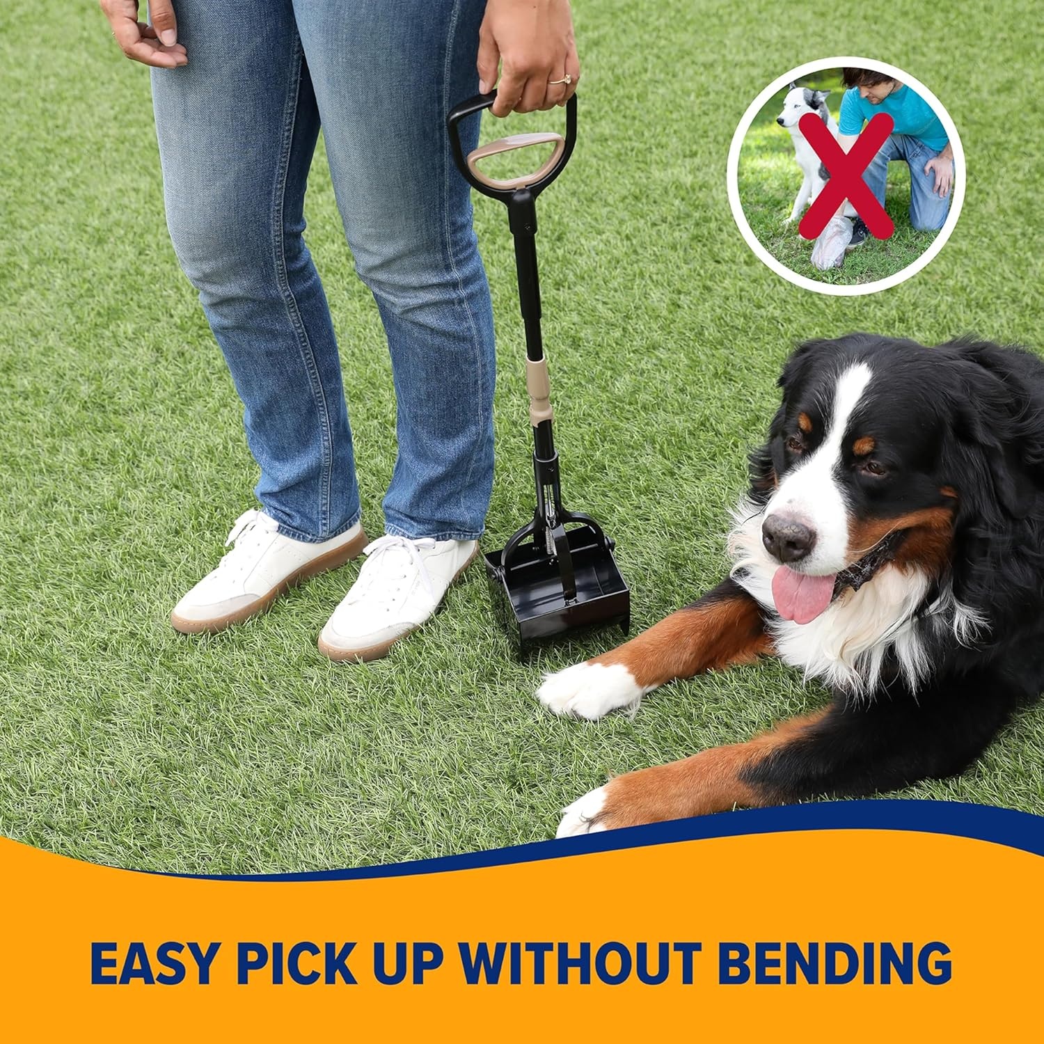image:imageArm amp Hammer Dog Pooper Scooper Swivel Bin amp Rake Poop Scoop for Dogs Black 2 Heavy Duty Scented Waste Bags IncludedOne Size