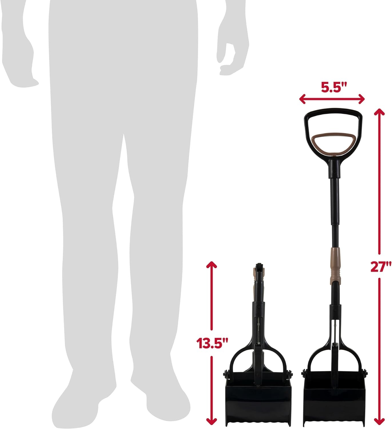 image:imageArm amp Hammer Dog Pooper Scooper Swivel Bin amp Rake Poop Scoop for Dogs Black 2 Heavy Duty Scented Waste Bags IncludedOne Size