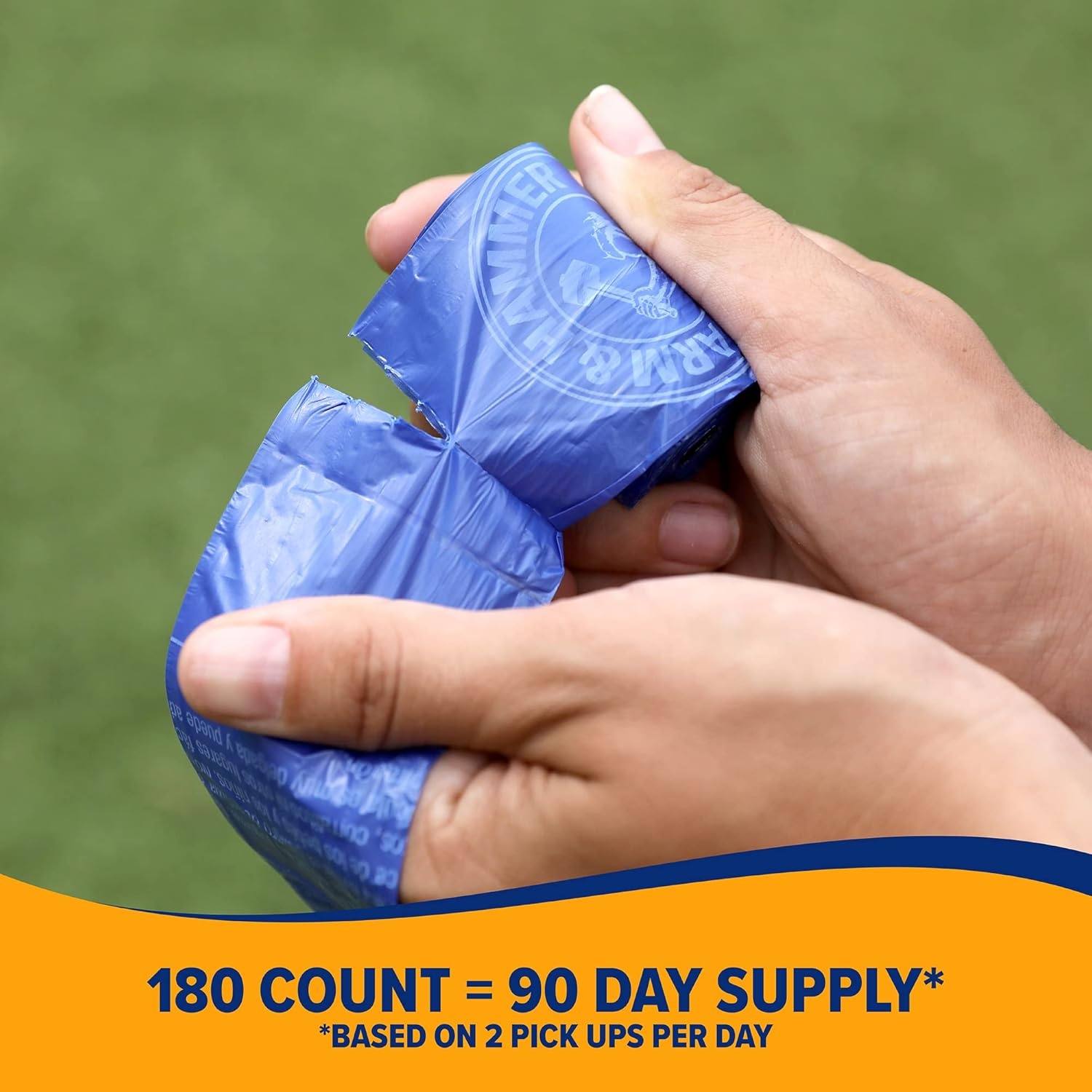 image:imageArm amp Hammer Durable Disposable Dog And Cat Waste Bags With Activated Baking Soda 180 Dog Poop Bags 9 x 14 Inches BlueAssorted