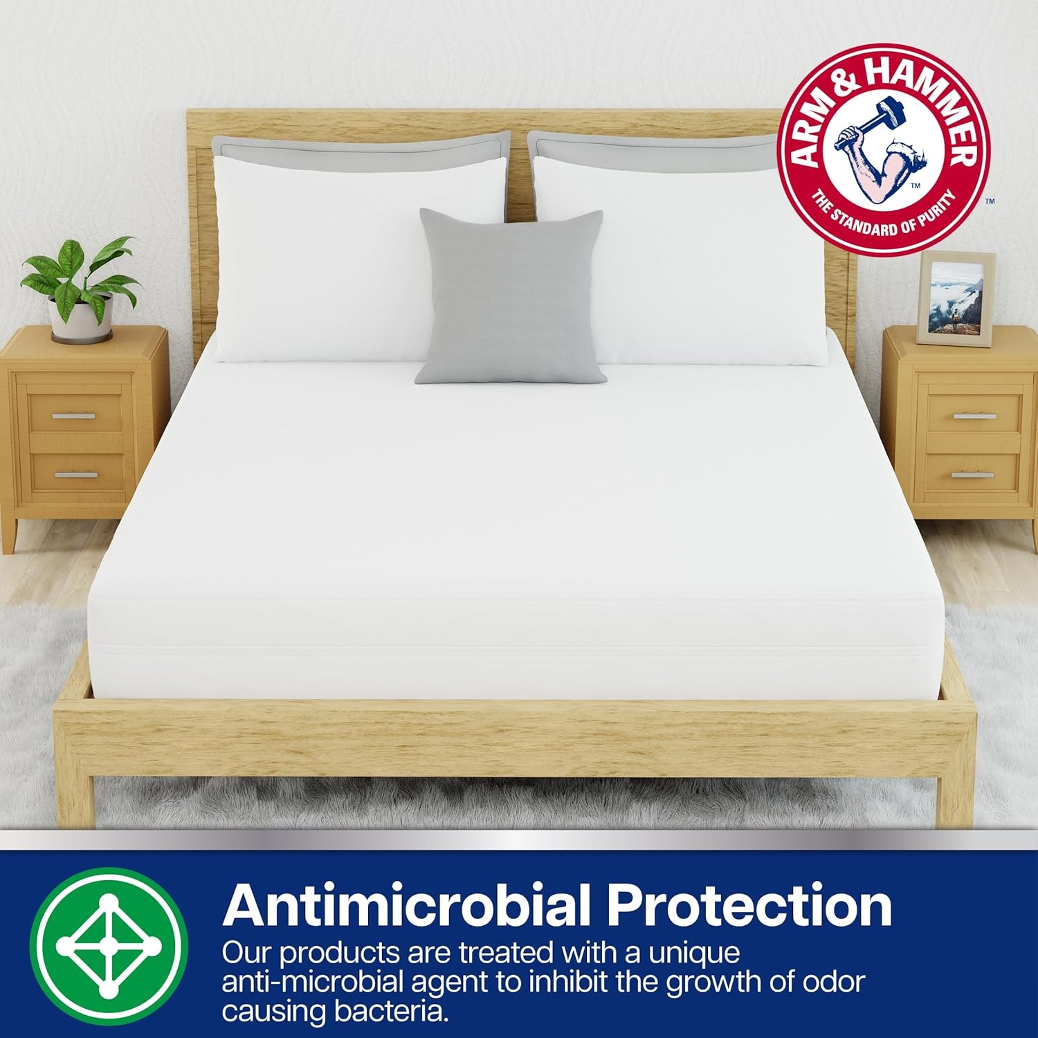 image:imageArm amp Hammer Eco Performance Zippered Mattress Protector with Tencel QueenKing