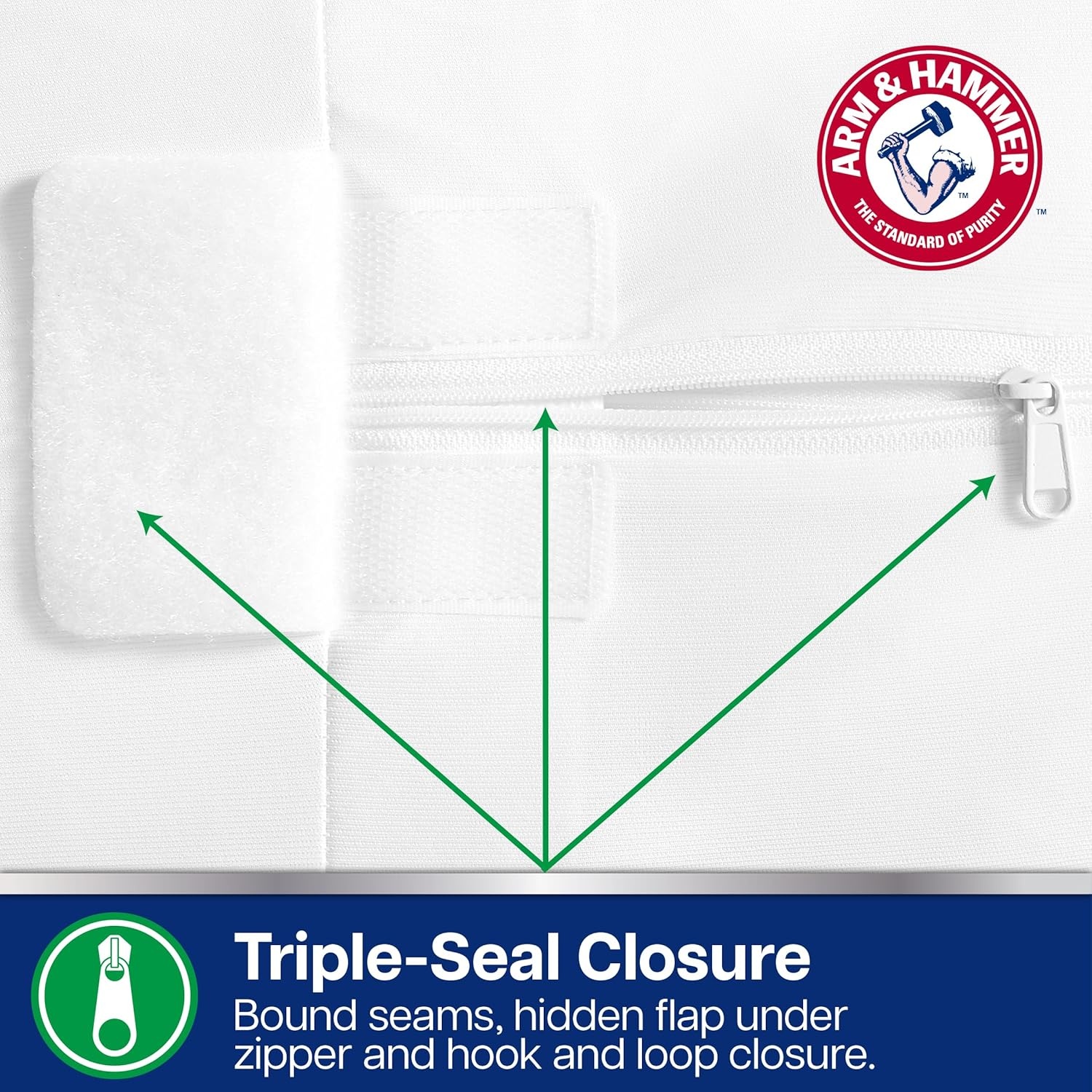 image:imageArm amp Hammer Eco Performance Zippered Mattress Protector with Tencel QueenTwin