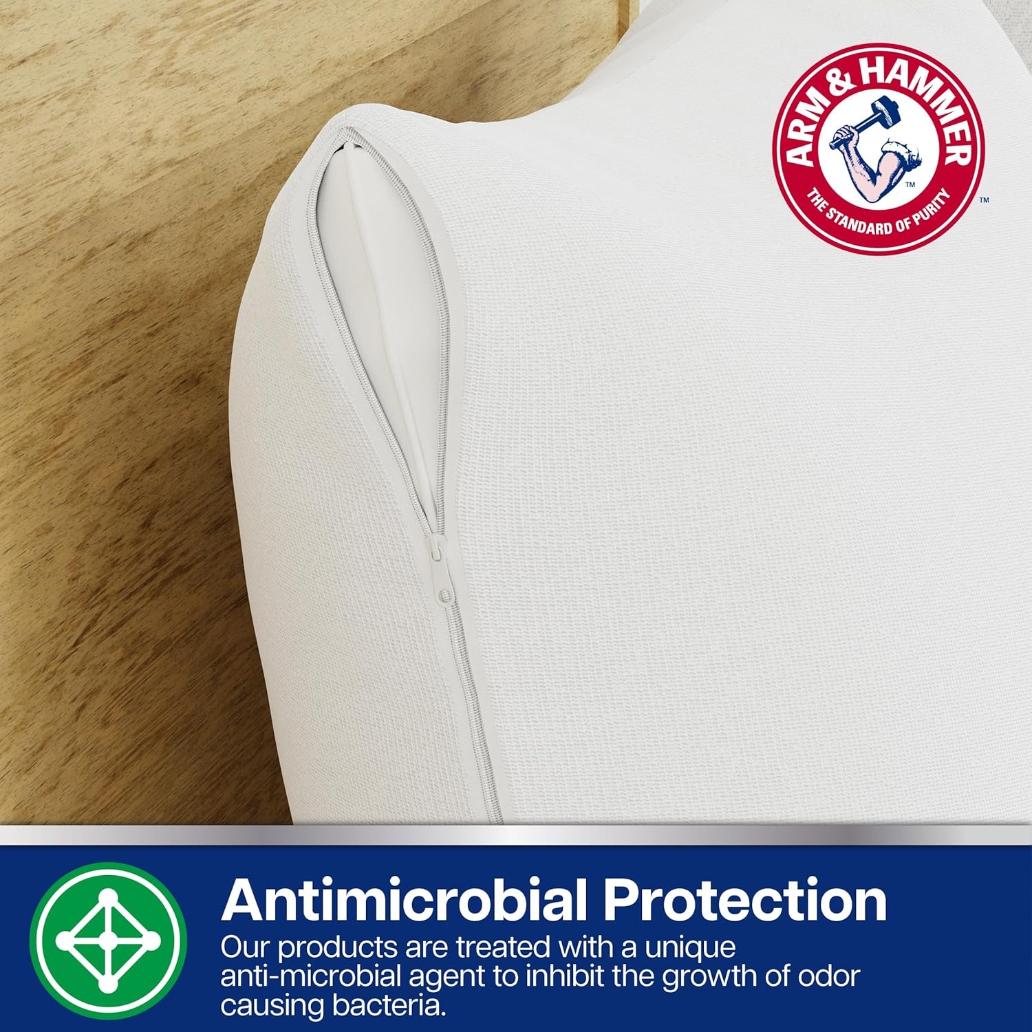 image:imageArm amp Hammer Eco Performance Zippered Pillow Protector with Tencel 2Pack KingKing