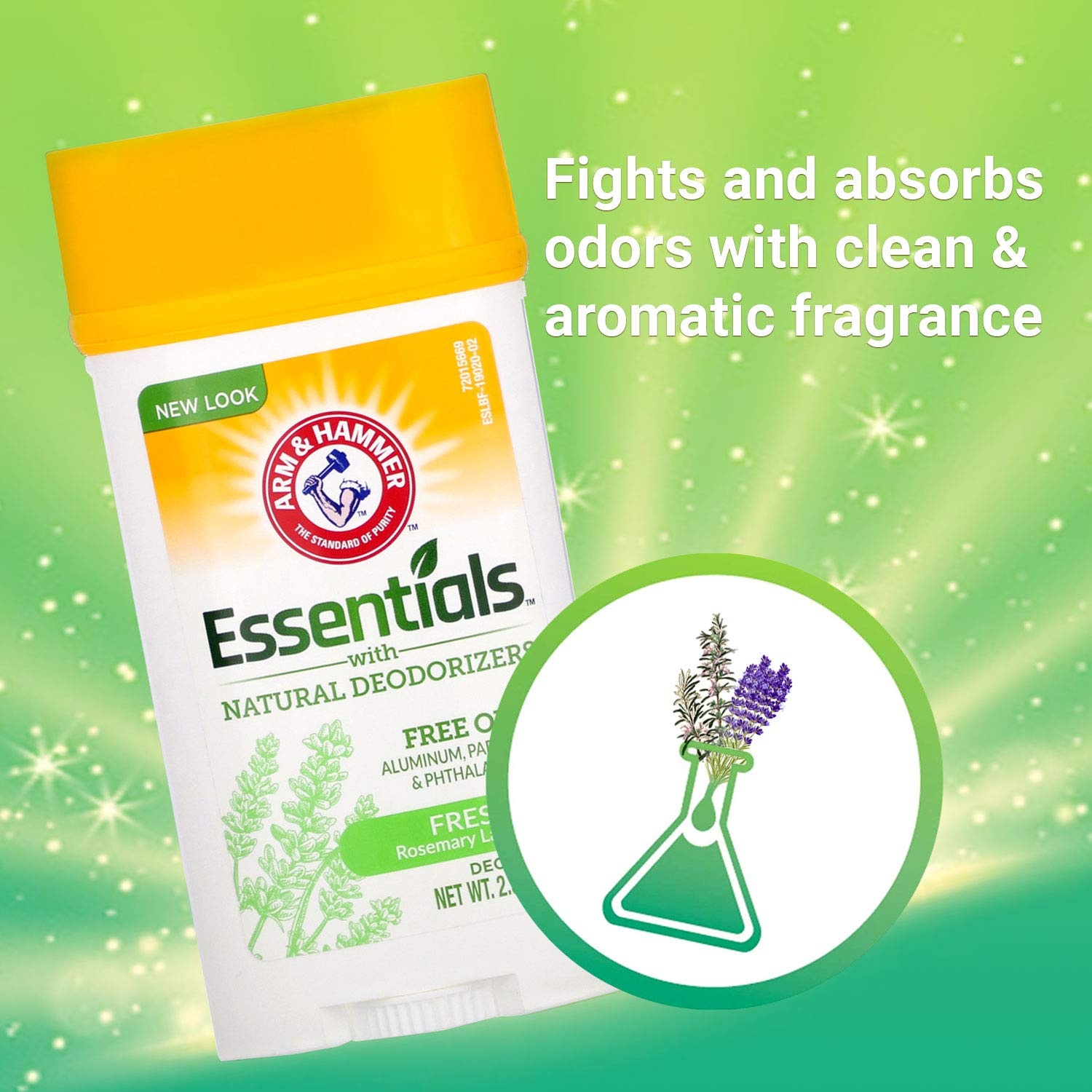 image:imageArm amp Hammer Essentials Deodorant Fresh 25 oz Pack of 2Rosemary Lavender