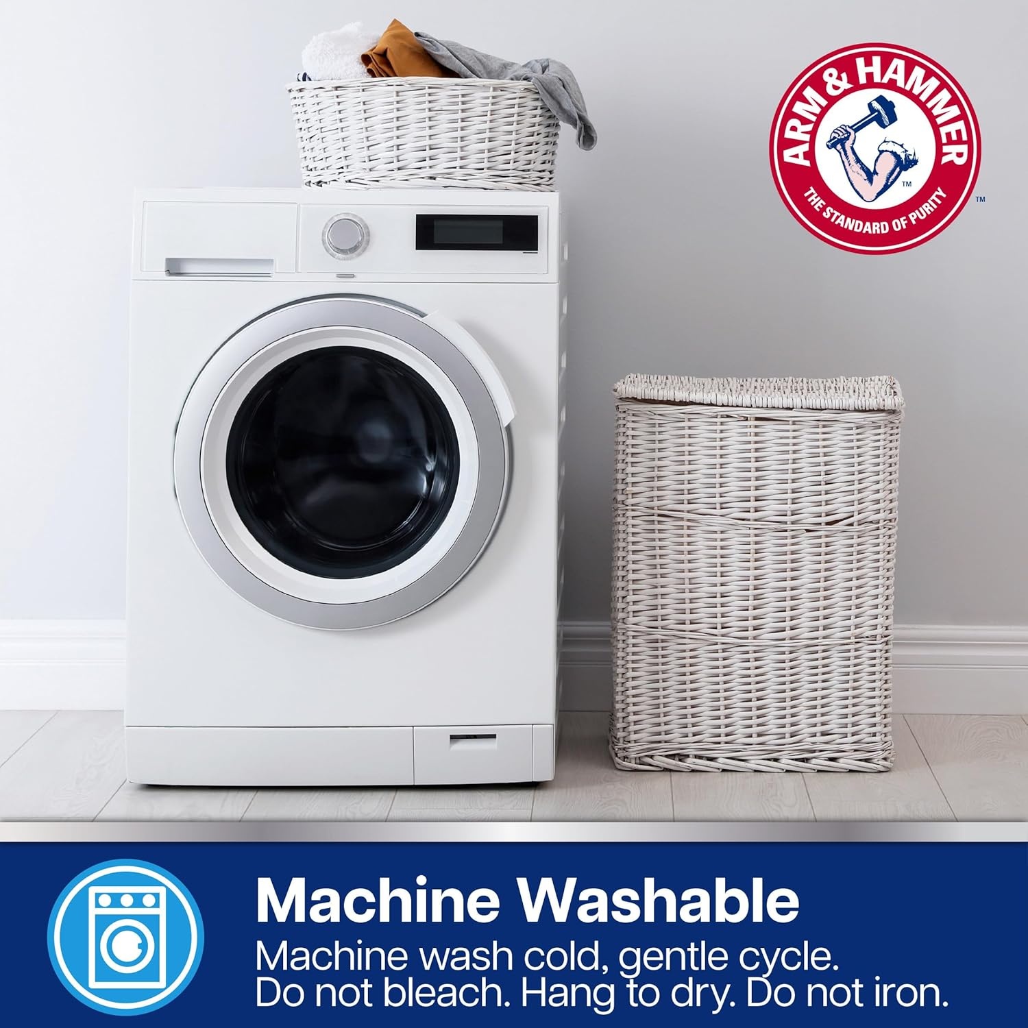 image:imageArm amp Hammer Fabric Shower Curtain with Waterproof Back 70 x 72 GreyGrey