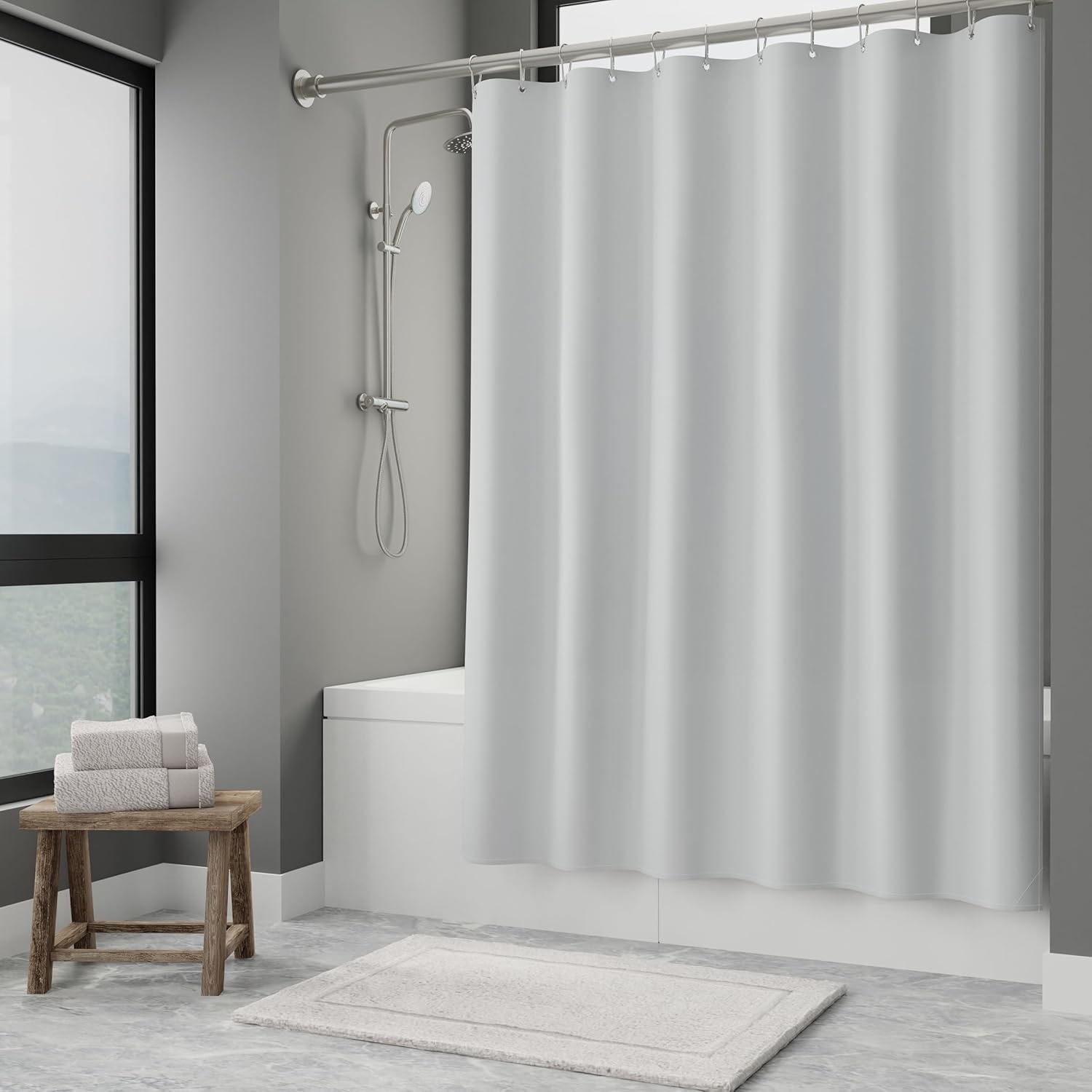 image:imageArm amp Hammer Fabric Shower Curtain with Waterproof Back 70 x 72 GreyGrey