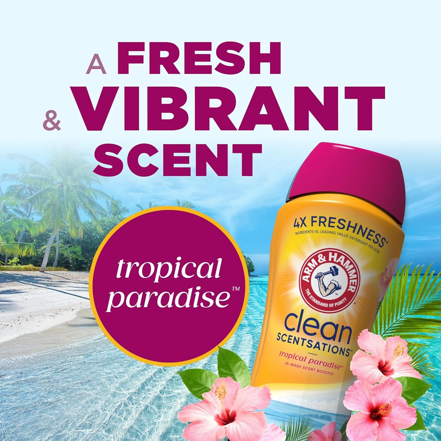 image:imageArm amp Hammer InWash Scent Booster Tropical Paradise 24 oz Pack of 424 Ounce Pack of 4