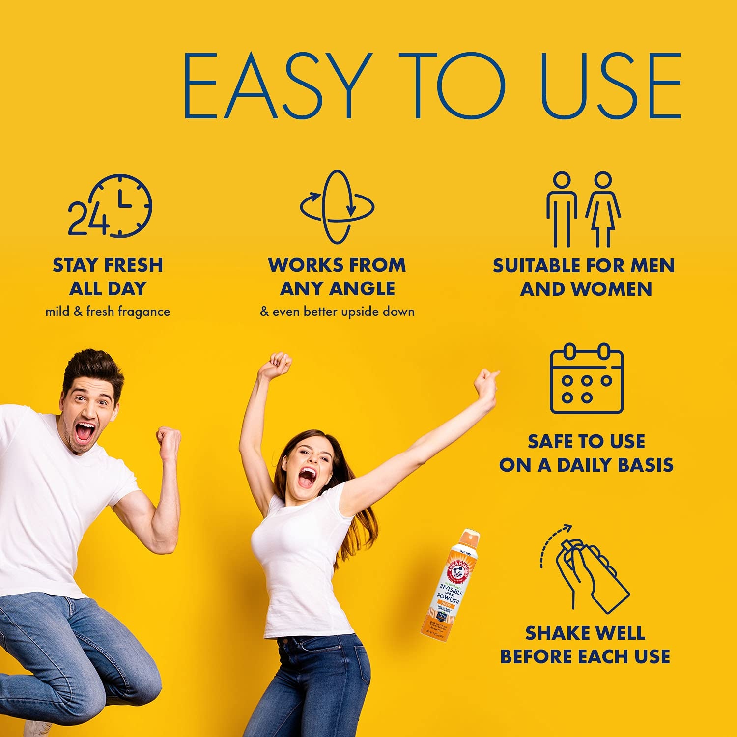 image:imageArm amp Hammer Invisible Body Powder Spray Clear TalcFree Body Odor amp Sweat Control For Men amp Women Spray Body Powder For Women And Men Arm And Hammer Body Spray Powder 7 Oz 3 Pack7 Ounce Pack of 3