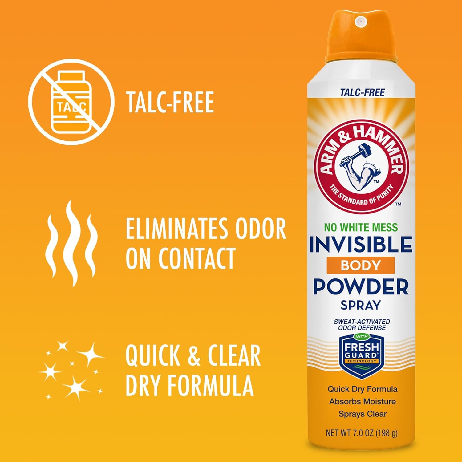 image:imageArm amp Hammer Invisible Body Powder Spray Clear TalcFree Body Odor amp Sweat Control For Men amp Women Spray Body Powder For Women And Men Arm And Hammer Body Spray Powder 7 Oz 3 Pack7 Ounce Pack of 3