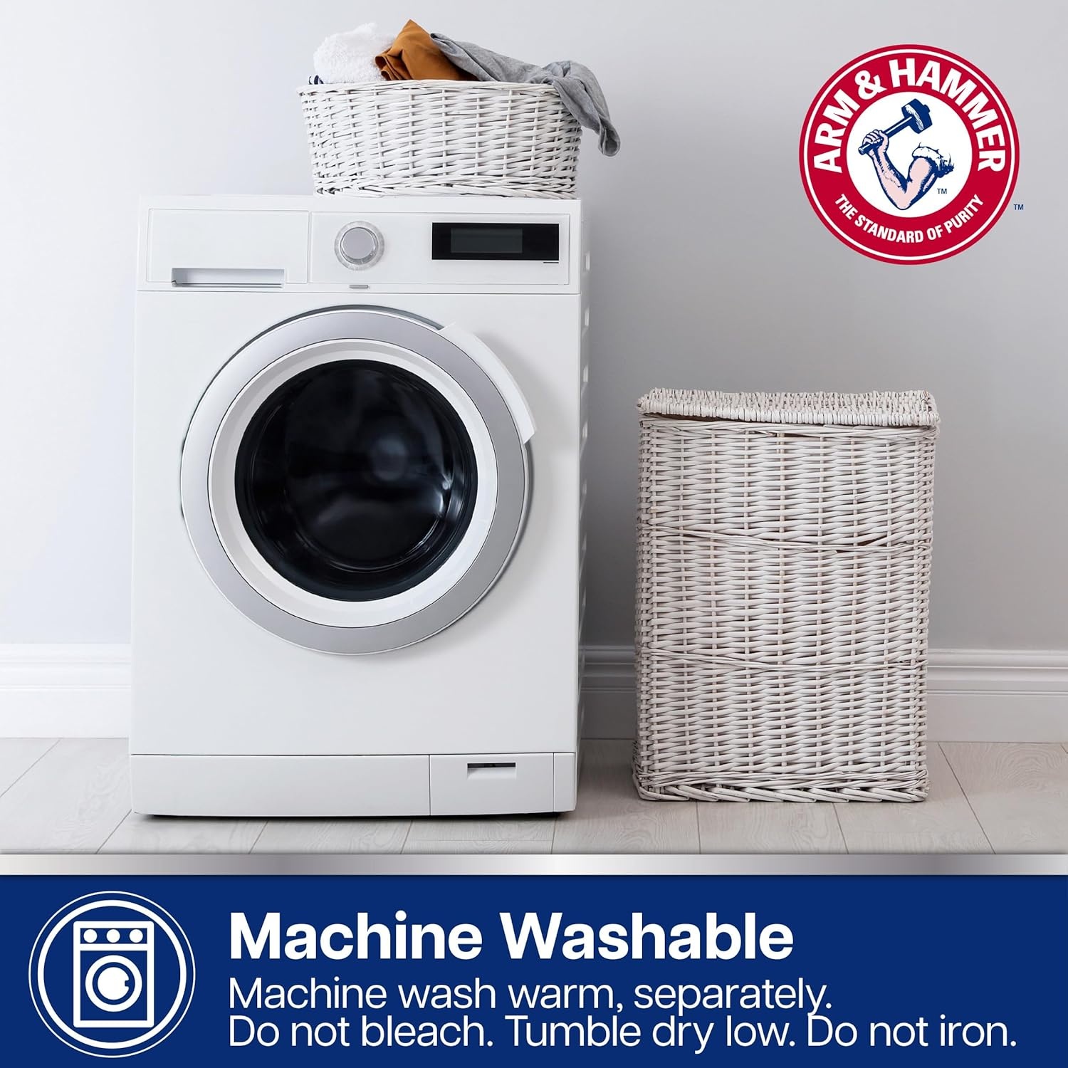 image:imageArm amp Hammer Performance Bath Towel Set 6 Piece WhiteLight Grey