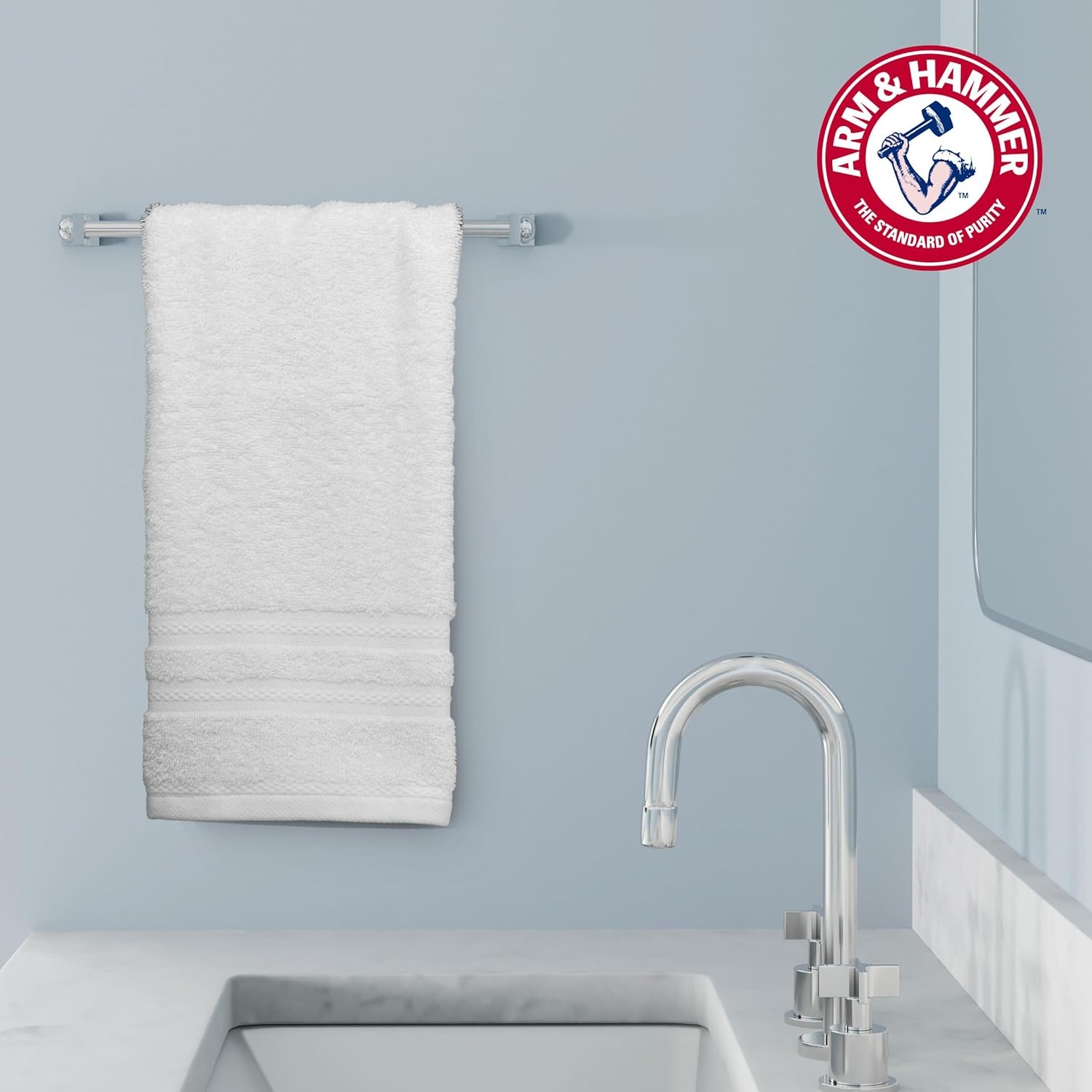 image:imageArm amp Hammer Performance Hand Towels 2 Piece Light BlueGrey