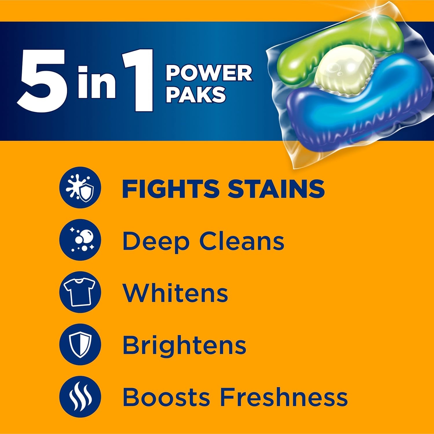 image:imageArm amp Hammer Plus OxiClean 5in1 Laundry Detergent Power Paks 42 Count Packaging may varyFresh Scent