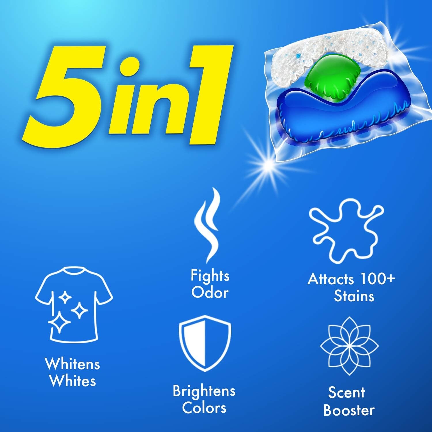 image:imageArm amp Hammer Plus OxiClean 5in1 Laundry Detergent Power Paks 42 Count Packaging may varyFresh Scent