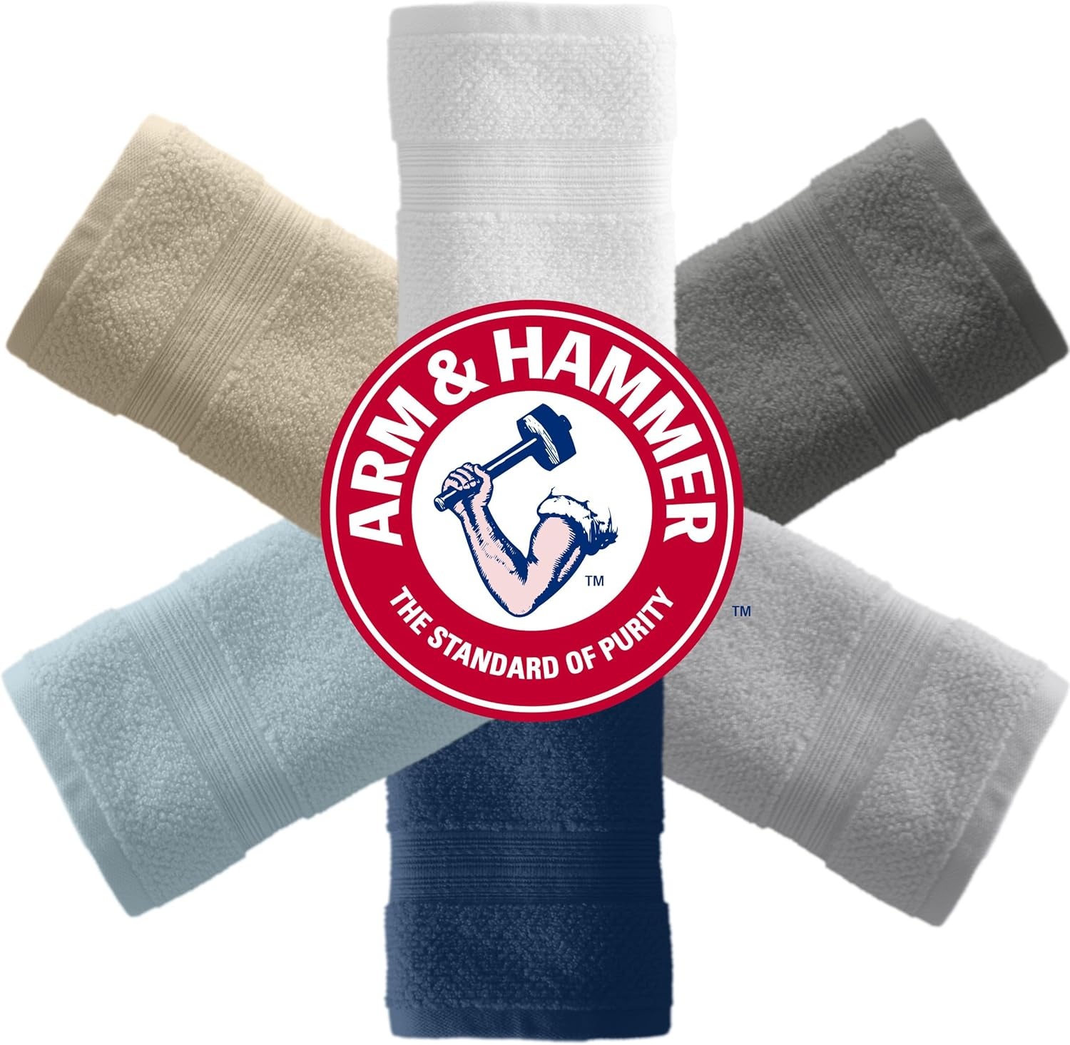 image:imageArm amp Hammer Quick Dry Washcloth Set 6 Piece Light GreyGrey