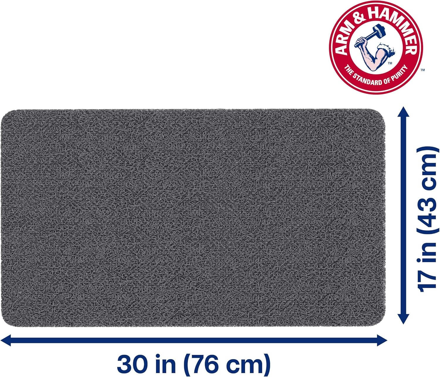 image:imageArm amp Hammer Sensory Touch NonSlip Loofah Bath Mat for Showers and Tubs 17 x 30 GreyGrey