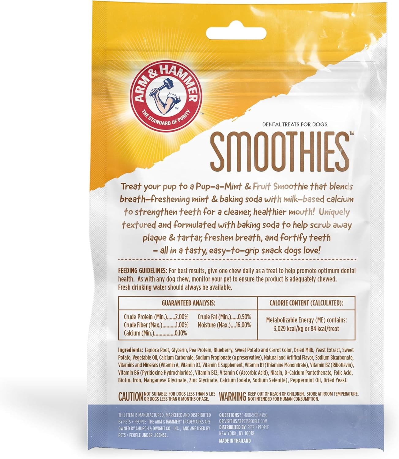 image:imageArm amp Hammer Smoothies Dental Chews for Dogs with Baking Soda amp Calcium Fight Bad Breath Plaque amp Tartar without Brushing Mint Flavor Medium Size 57 Count 33 lb BucketMint Blueberry