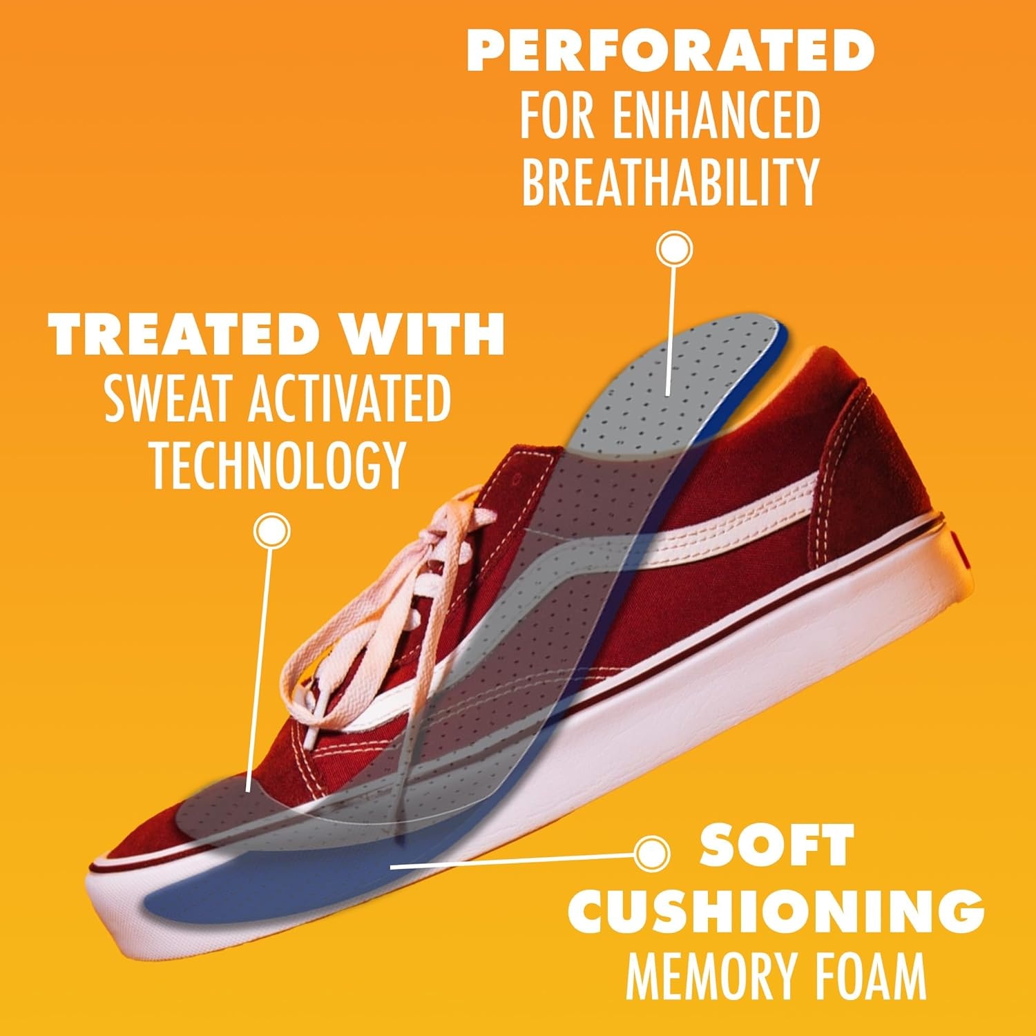 image:imageArm amp Hammer Soft Step Memory Foam Insoles M 814W 6101 pair