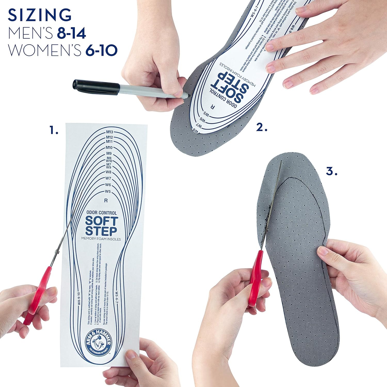 image:imageArm amp Hammer Soft Step Memory Foam Insoles M 814W 6106 pair