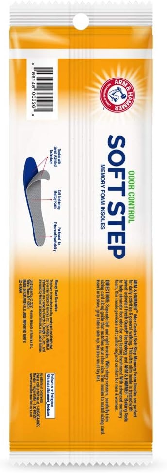 image:imageArm amp Hammer Soft Step Memory Foam Insoles M 814W 6106 pair