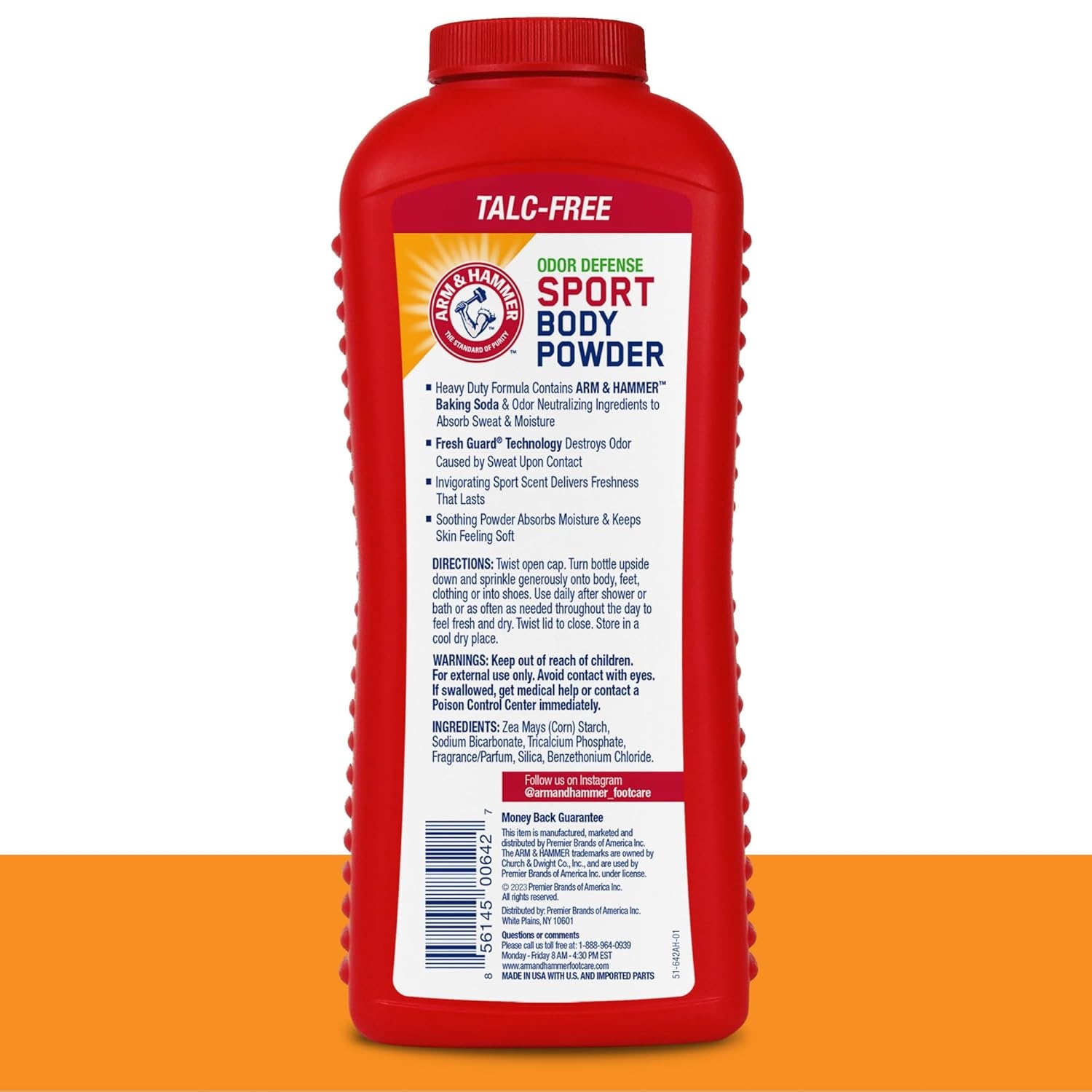 image:imageArm amp Hammer Sport Body Powder Powder for Men and Women Fresh Feeling Talc Free Aluminum Free Odor Defense with Baking Soda12 Ounce Pack of 1