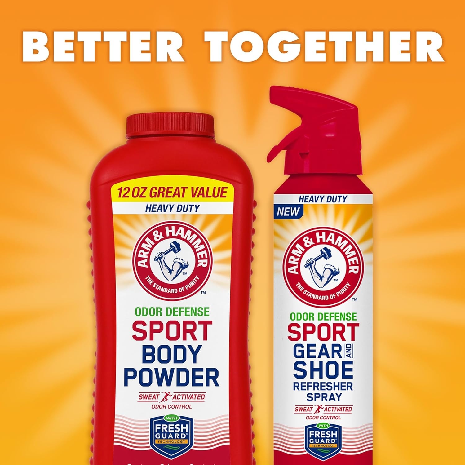 image:imageArm amp Hammer Sport Body Powder Powder for Men and Women Fresh Feeling Talc Free Aluminum Free Odor Defense with Baking Soda12 Ounce Pack of 3