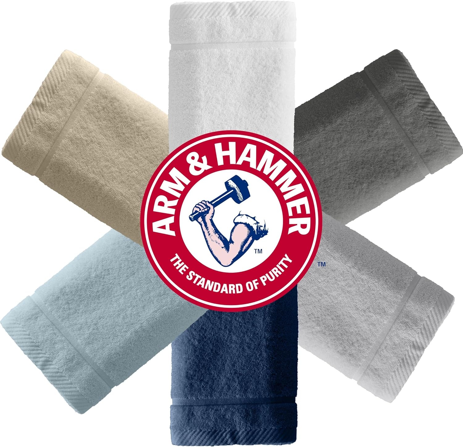 image:imageArm amp Hammer Super Soft Washcloths 6 Piece Light BlueGrey