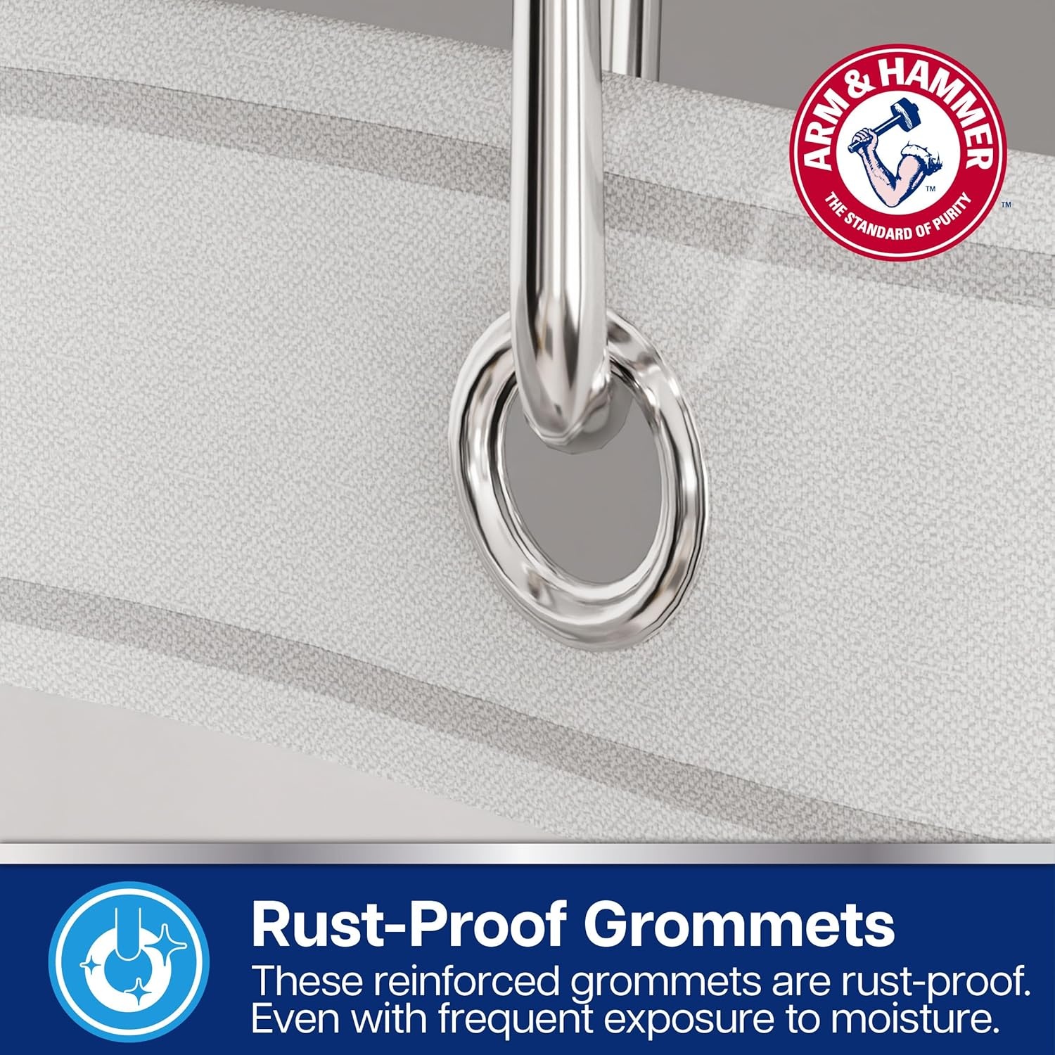 image:imageArm amp Hammer Waterproof Quick Drying Shower Liner Lightweight Design 70 x 72 ClearClear