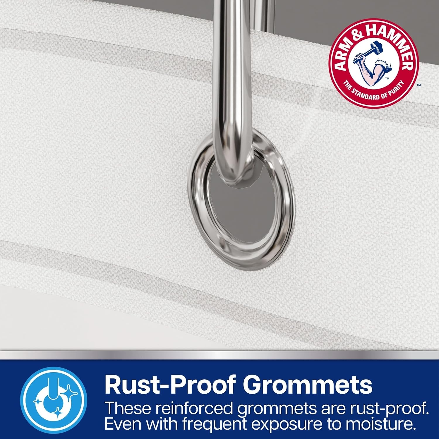 image:imageArm amp Hammer Waterproof Quick Drying Shower Liner Lightweight Design 70 x 72 ClearFrosted