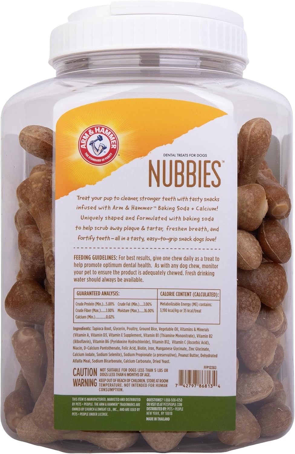 image:imageArm amp Hammer for Pets Nubbies Dental Treats Value Size Baking Soda amp Calcium Dog Dental Chews Helps Scrub Plaque amp Tartar While Chewing Peanut Butter Flavor 139 Count 528 Oz 6 PackPeanut Butter