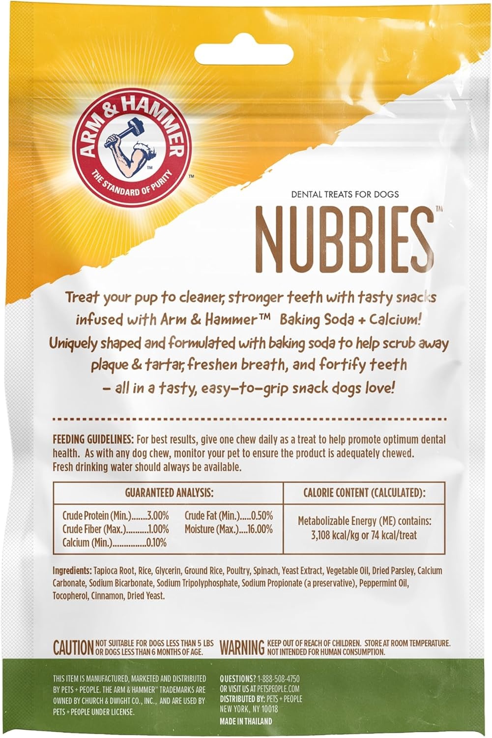image:imageArm amp Hammer for Pets Nubbies Dental Treats Value Size Baking Soda amp Calcium Dog Dental Chews Helps Scrub Plaque amp Tartar While Chewing Peanut Butter Flavor 139 Count 528 Oz 6 PackMint