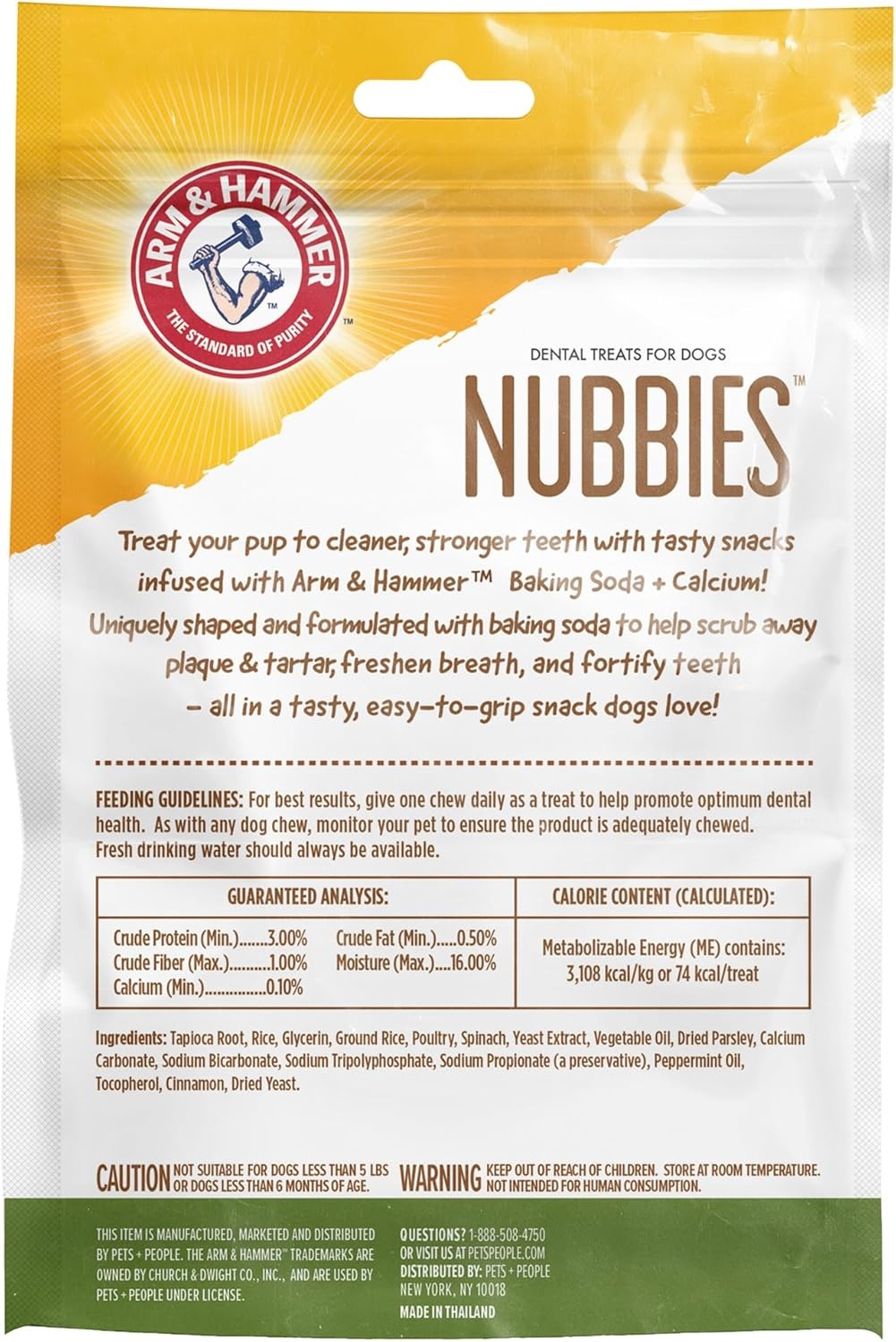 image:imageArm amp Hammer for Pets Nubbies Dental Treats Value Size Baking Soda amp Calcium Dog Dental Chews Helps Scrub Plaque amp Tartar While Chewing Peanut Butter Flavor 139 Count 528 Oz 6 PackPeanut Butter