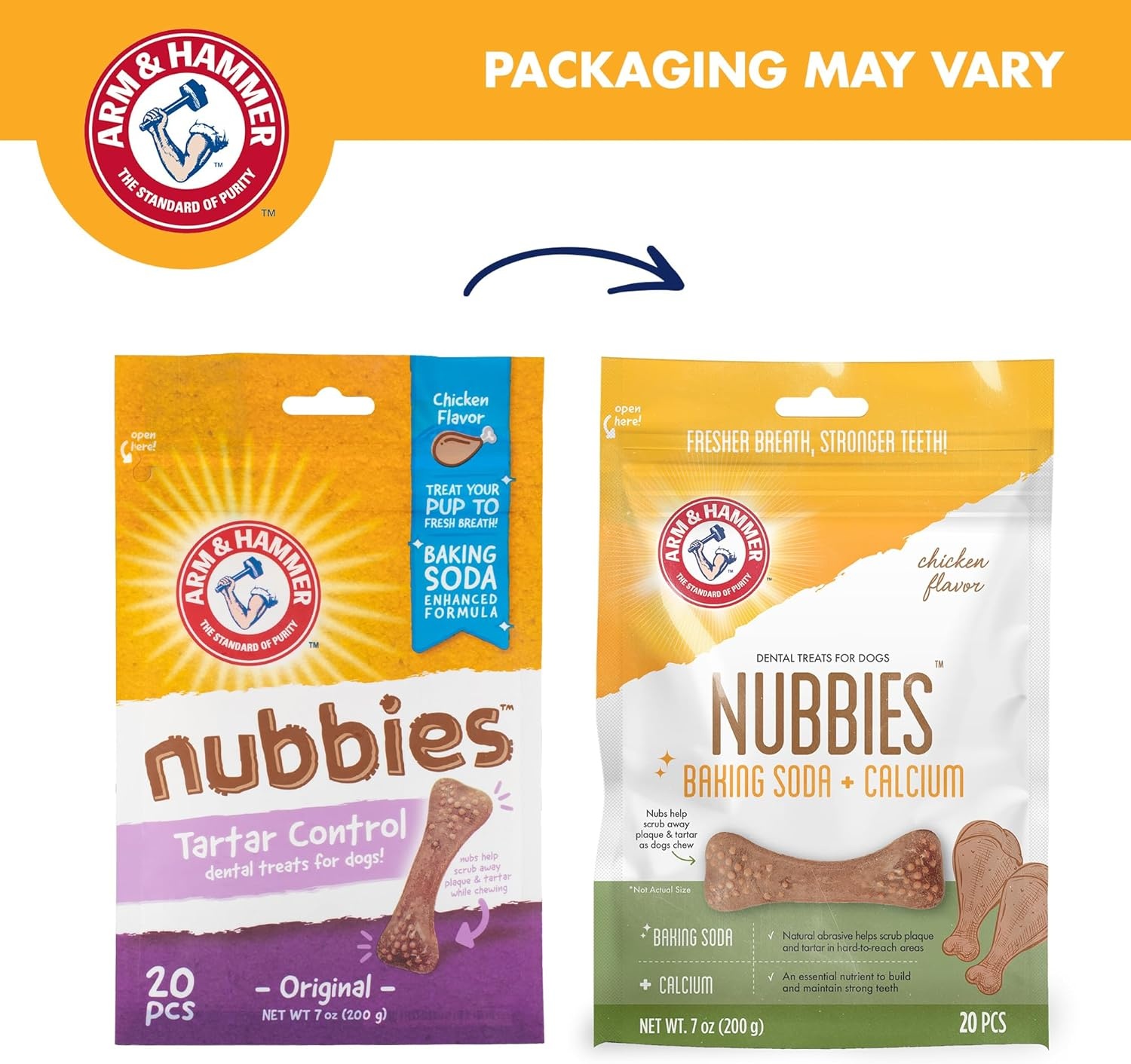 image:imageArm amp Hammer for Pets Nubbies Dental Treats Value Size Baking Soda amp Calcium Dog Dental Chews Helps Scrub Plaque amp Tartar While Chewing Peanut Butter Flavor 139 Count 528 Oz 6 PackChicken
