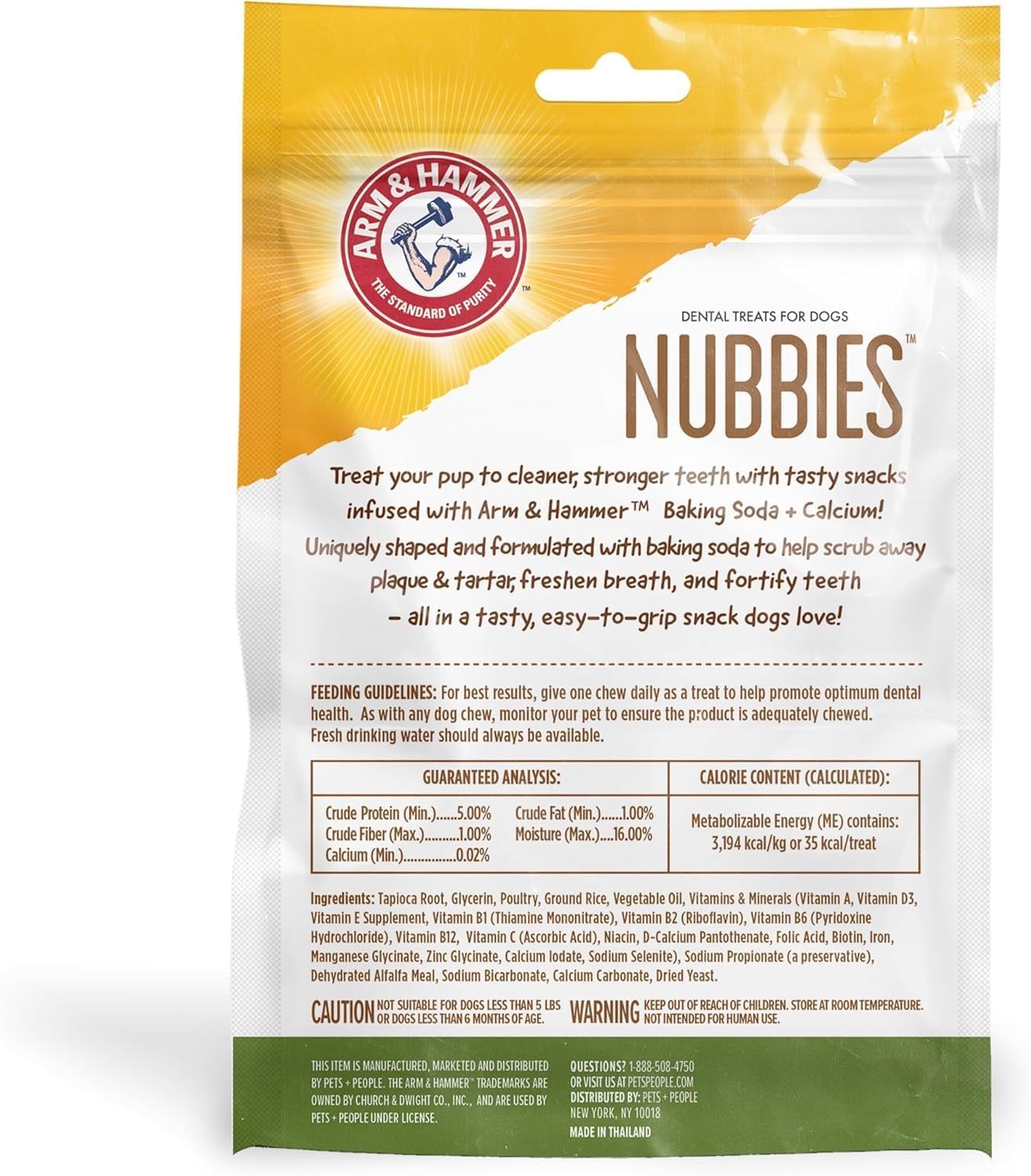 image:imageArm amp Hammer for Pets Nubbies Dental Treats Value Size Baking Soda amp Calcium Dog Dental Chews Helps Scrub Plaque amp Tartar While Chewing Peanut Butter Flavor 139 Count 528 Oz 6 PackChicken