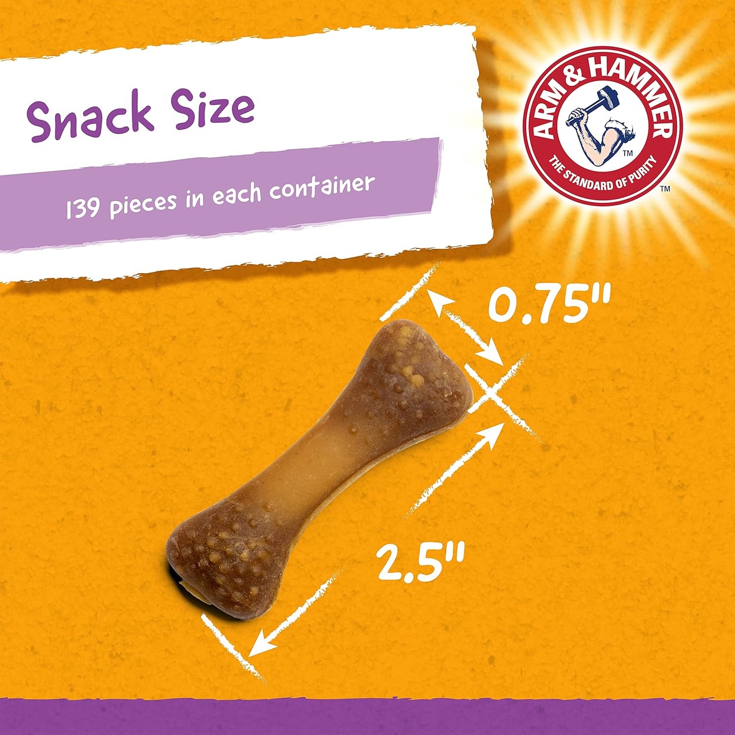 image:imageArm amp Hammer for Pets Nubbies Dental Treats Value Size Baking Soda amp Calcium Dog Dental Chews Helps Scrub Plaque amp Tartar While Chewing Peanut Butter Flavor 139 Count 528 Oz 6 PackPeanut Butter