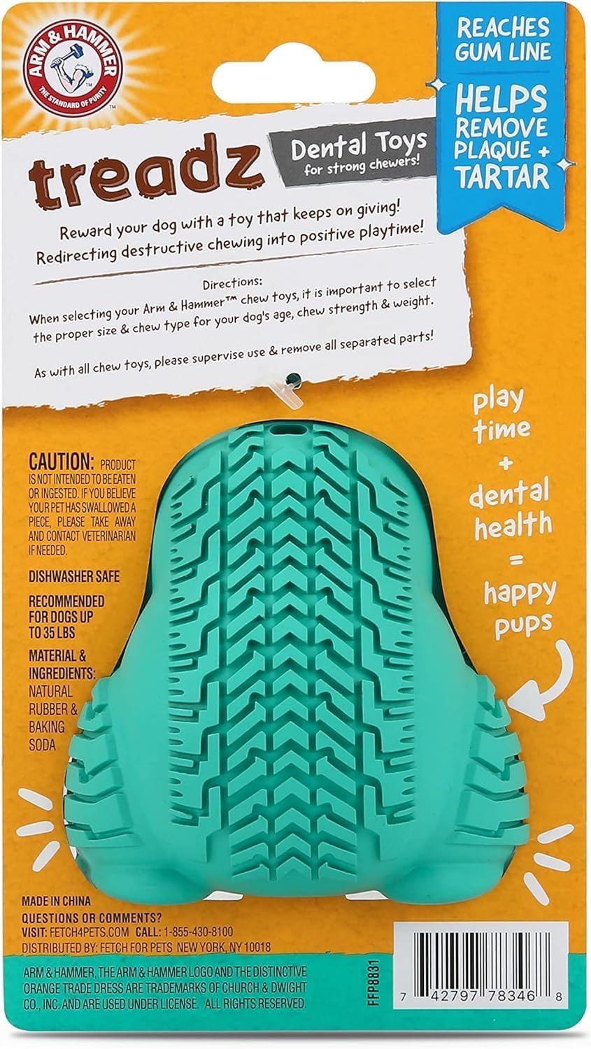 image:imageArm and Hammer for Pets Super Treadz Gator Dental Chew Toy for Dogs Reduces Plaque and Tartar Without Brushing Baking Soda Infused Dishwasher Safe Dogs Up to 35 LbsGorilla