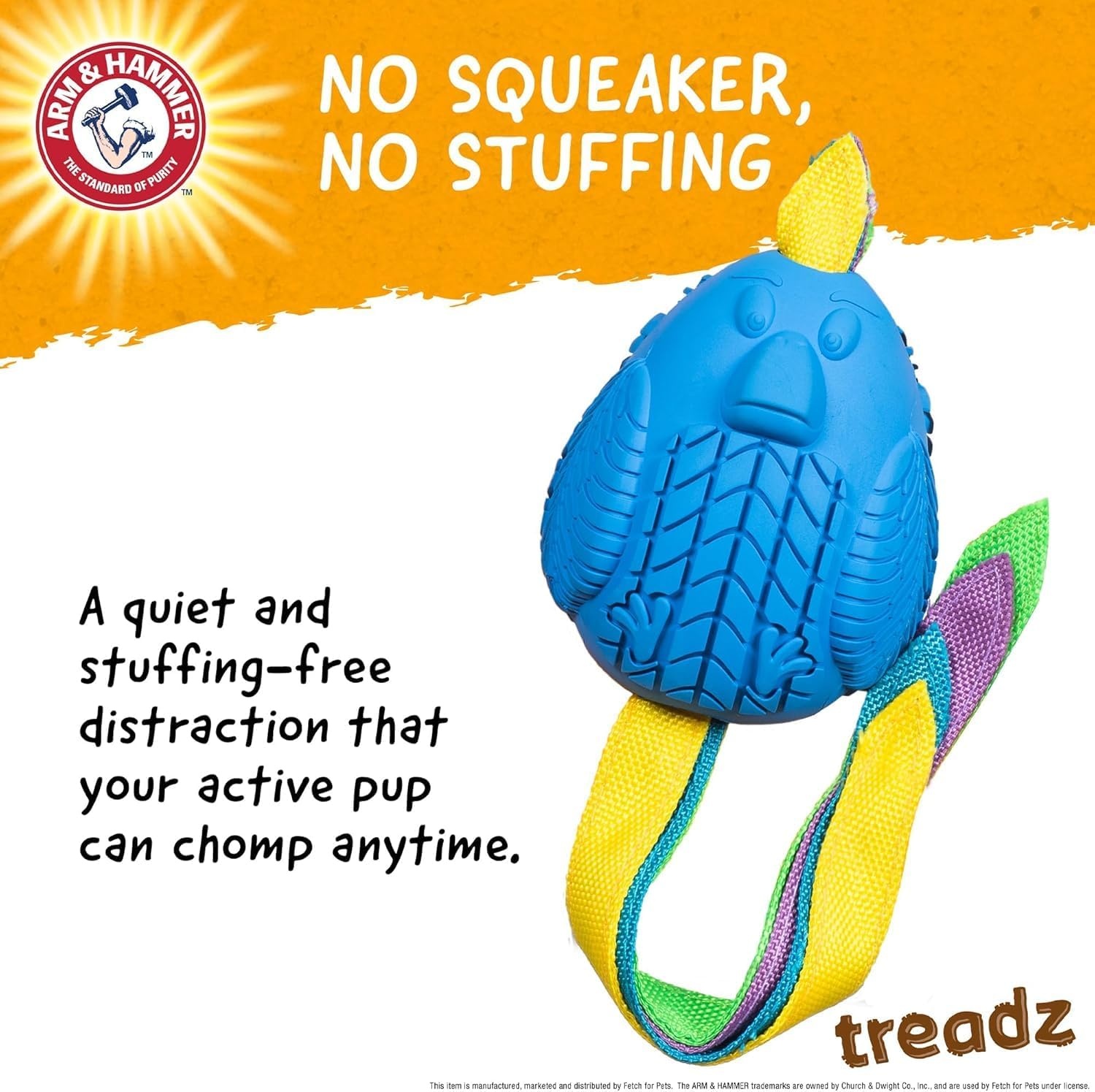 image:imageArm and Hammer for Pets Super Treadz Gator Dental Chew Toy for Dogs Reduces Plaque and Tartar Without Brushing Baking Soda Infused Dishwasher Safe Dogs Up to 35 LbsRooster