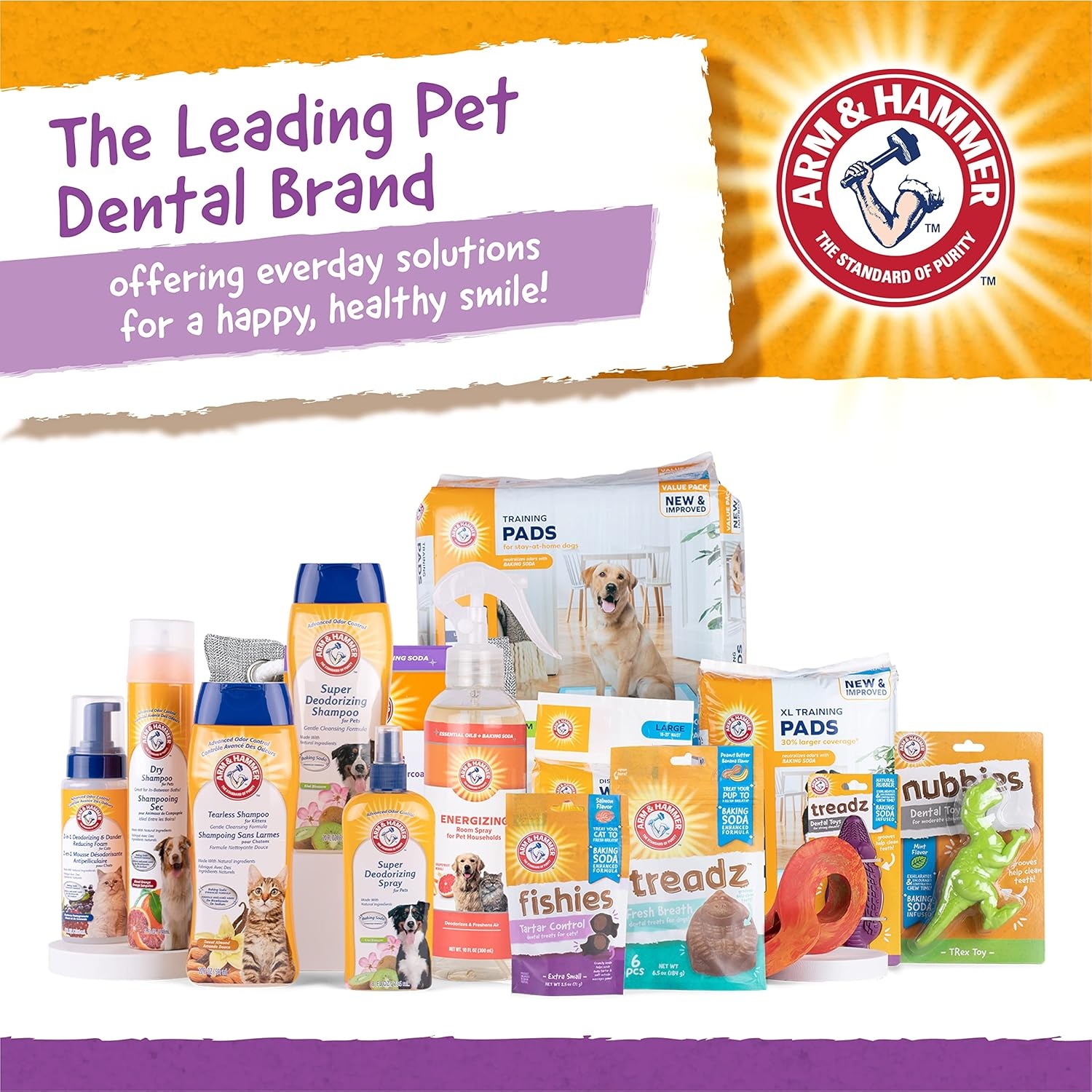 image:imageArm and Hammer for Pets Super Treadz Gator Dental Chew Toy for Dogs Reduces Plaque and Tartar Without Brushing Baking Soda Infused Dishwasher Safe Dogs Up to 35 LbsGorilla