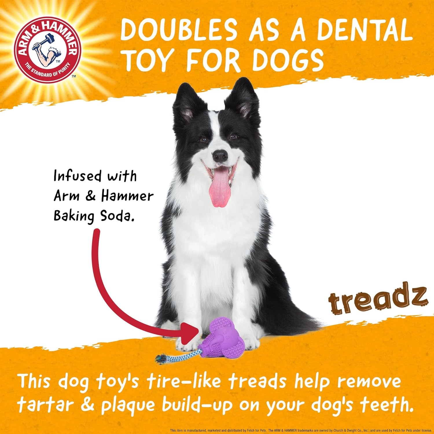 image:imageArm and Hammer for Pets Super Treadz Gator Dental Chew Toy for Dogs Reduces Plaque and Tartar Without Brushing Baking Soda Infused Dishwasher Safe Dogs Up to 35 LbsElephant