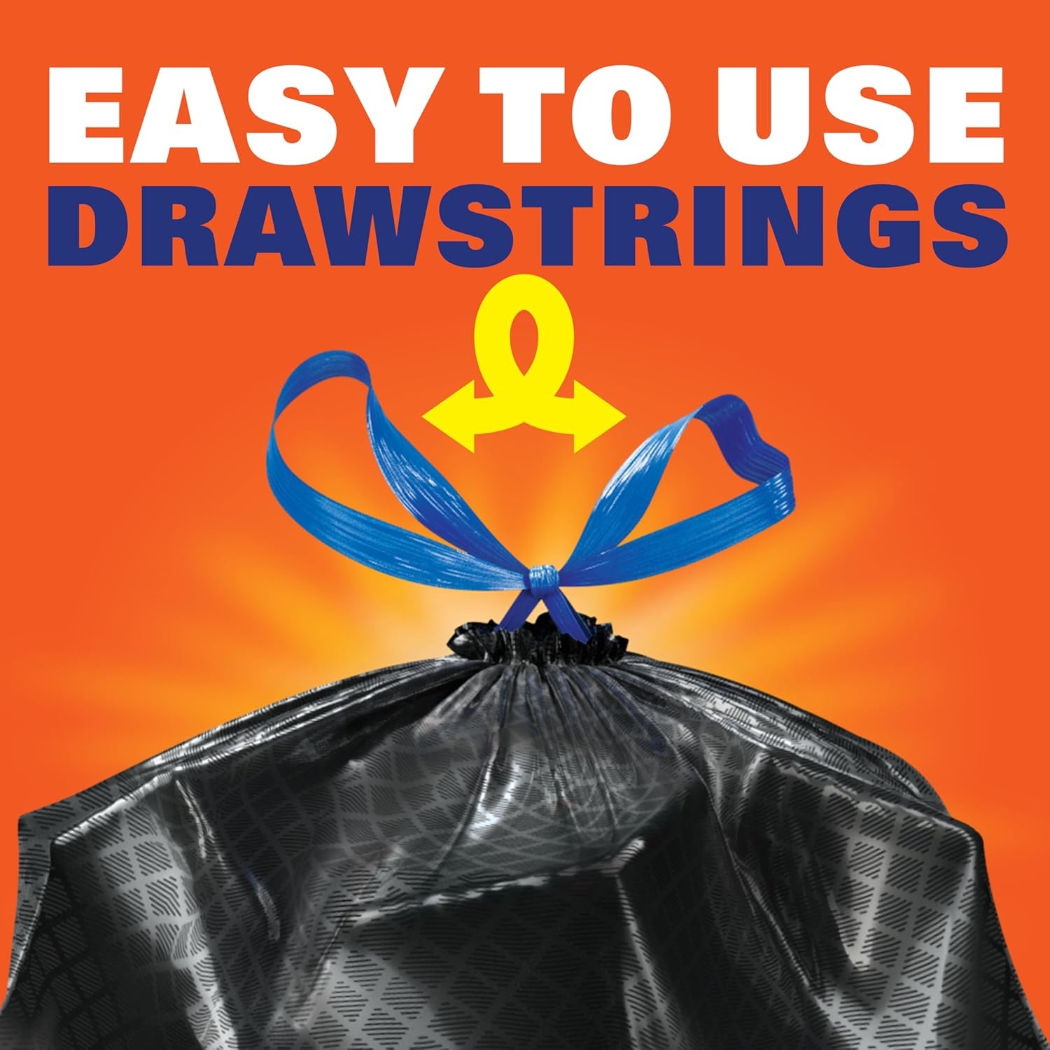image:imageHefty Ultra Strong 13 Gallon Trash Bags Tall Kitchen Trash Bags 13 Gallon Size Drawstring Closure Continuous Odor Control White Unscented 110 Bags40 Count Pack of 6