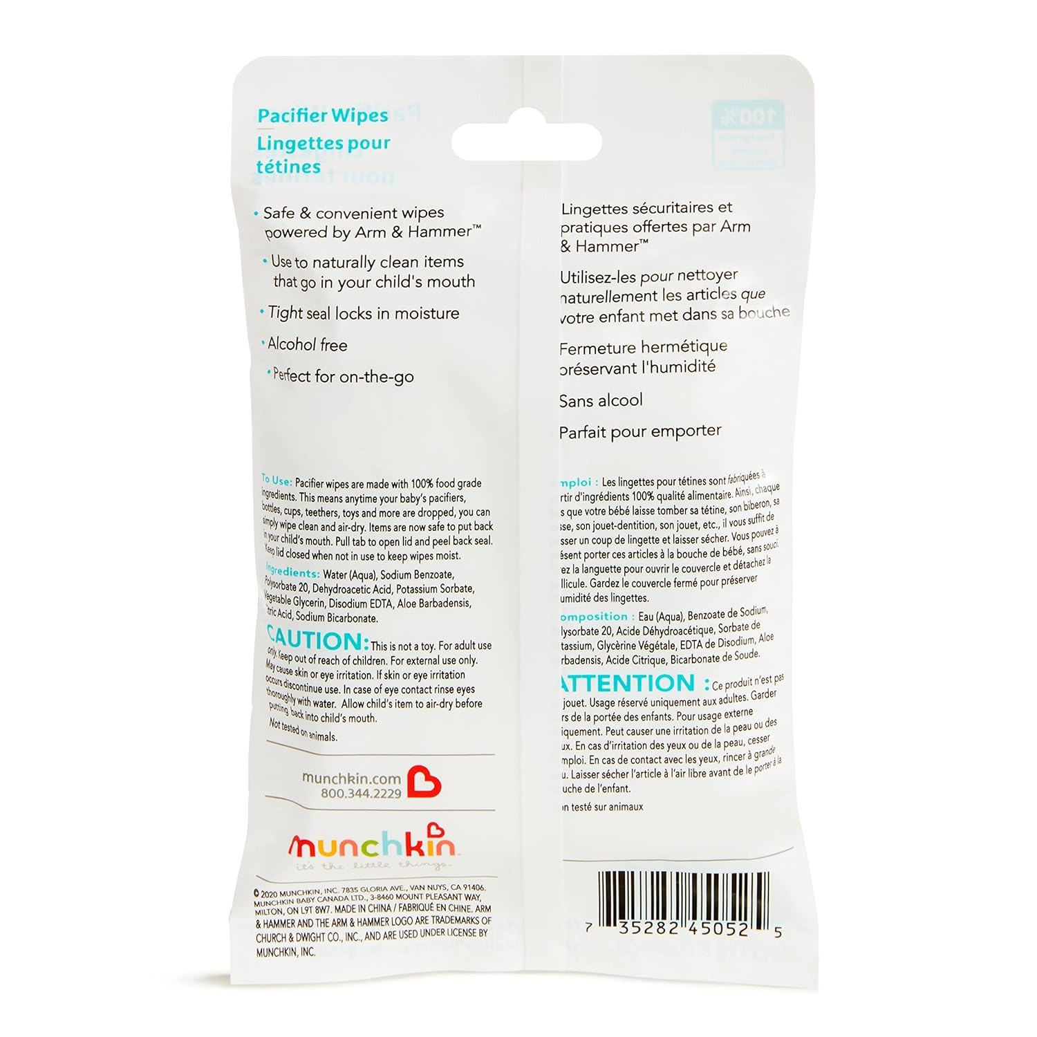 image:imageMunchkin Arm amp Hammer Pacifier Wipes Safely Cleans Breast Pump Parts and Feeding Essentials for Baby and Toddler 1 Pack 36 Wipes36 Count Pack of 1