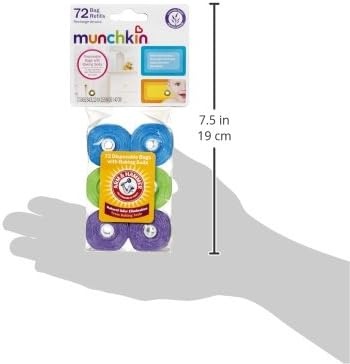 image:imageMunchkin Arm and Hammer Diaper Bag Refills 6 Pack 72 Bags12 Count Pack of 6