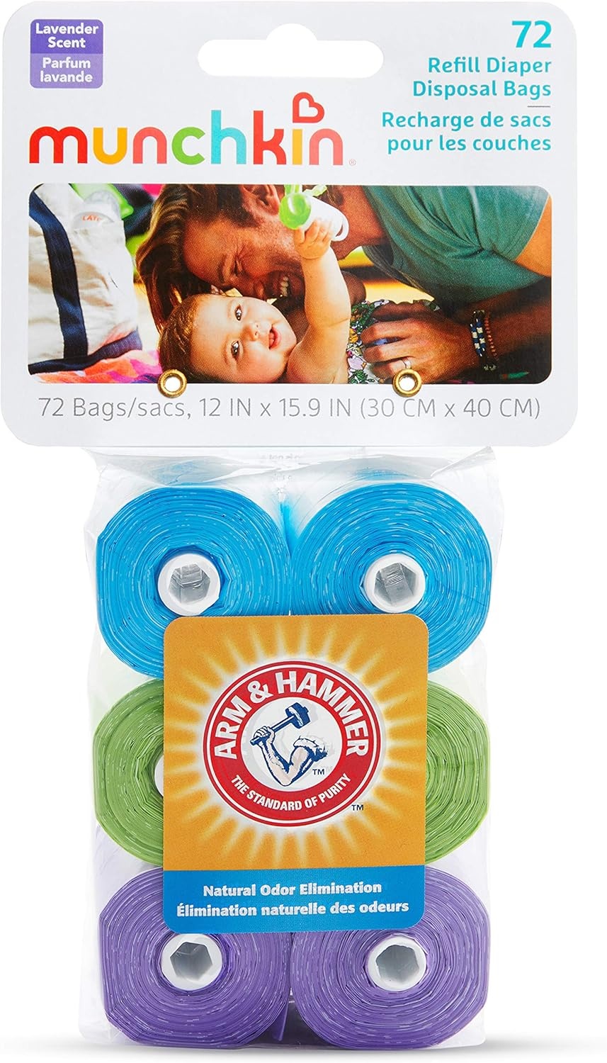 image:imageMunchkin Arm and Hammer Diaper Bag Refills 6 Pack 72 Bags12 Count Pack of 6