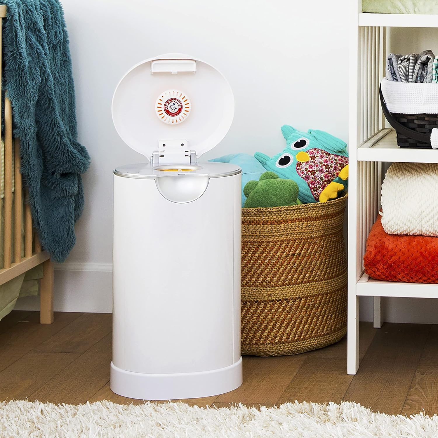 image:imageMunchkin PAIL Diaper Pail Baby Registry Starter Set Powered by Arm amp Hammer Includes 6 Snap Seal and Toss Bags 1 Starter Refill Ring and 1 PUCK Baking Soda Cartridge