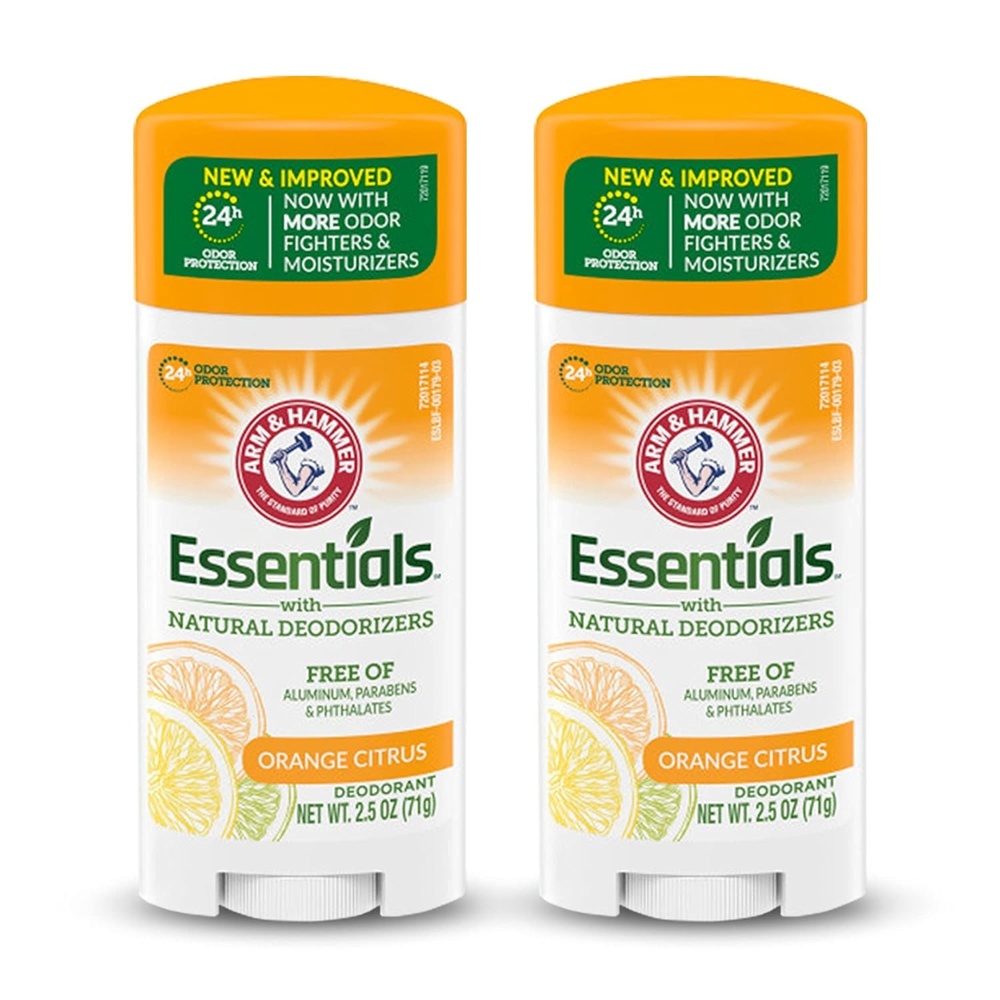 image:imageARM amp HAMMER Essentials Deodorant Clean Juniper Berry Wide Stick Made with Natural Deodorizers Free From Aluminum Parabens amp Phthalates 25 oz Pack of 2Orange