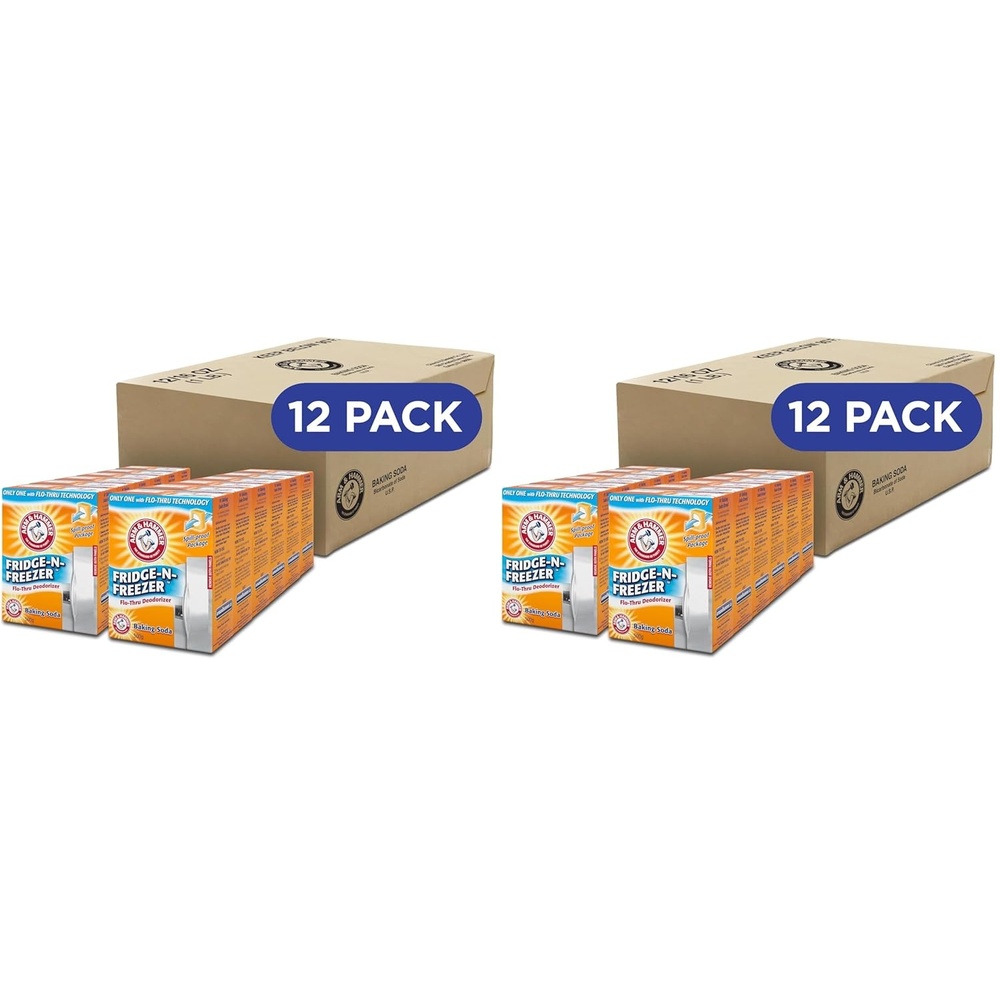 image:imageArm amp Hammer Baking Soda FridgenFreezer Odor Absorber Orange 14 oz Pack of 1214 Ounce Pack of 24